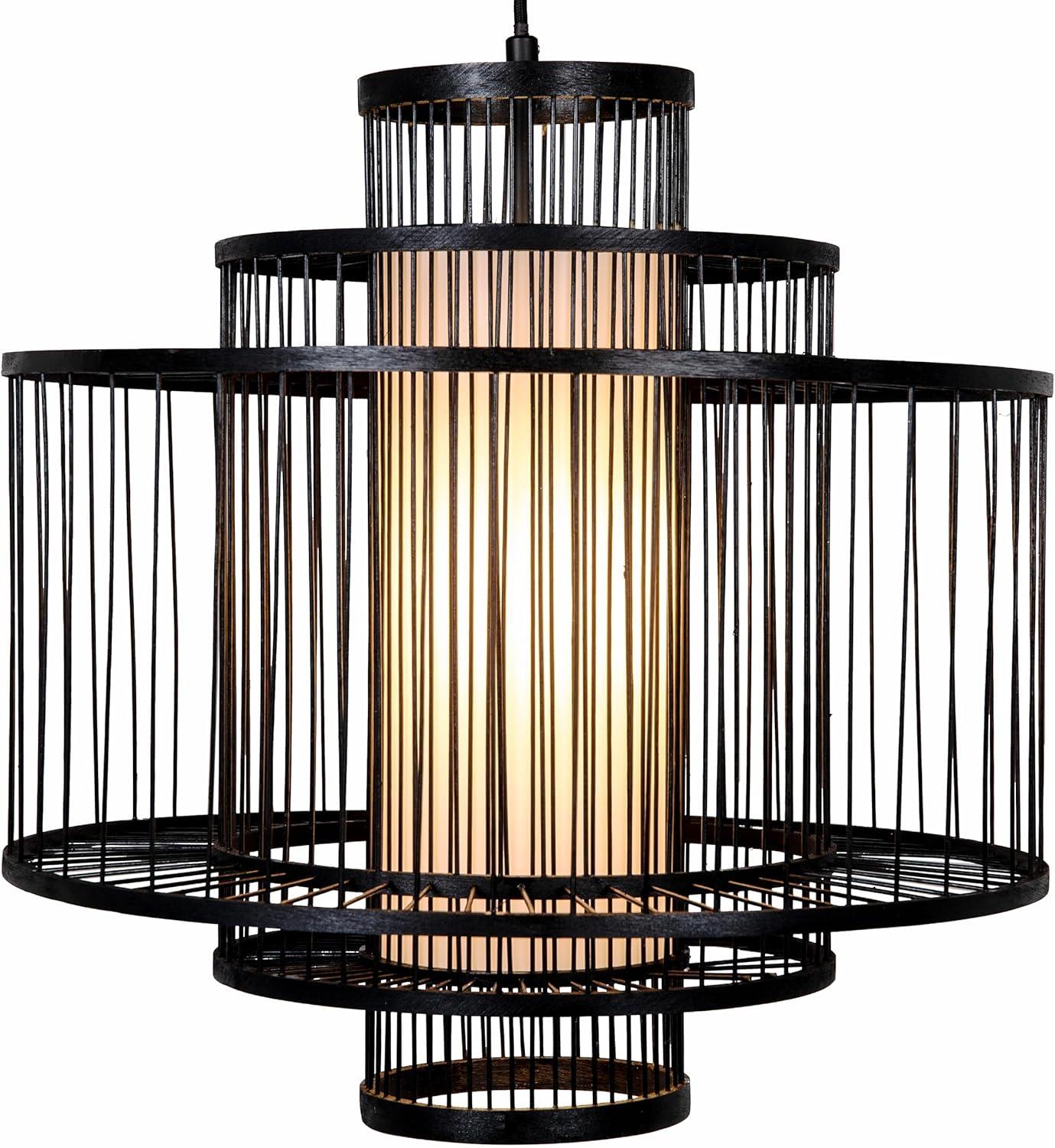 Storied Home Boho Tiered Bamboo Chandelier