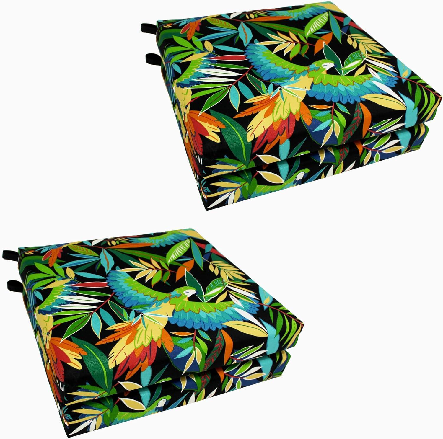 Blazing Needles 20-inch by 19-inch Indoor/Outdoor Chair Cushions (Set of 4) - 20 x 19 Tucuman Ebony