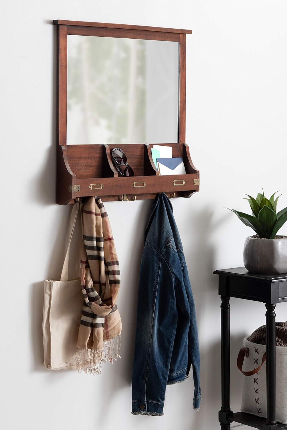 Stallard Solid Wood Wall Organizer with Key Hooks