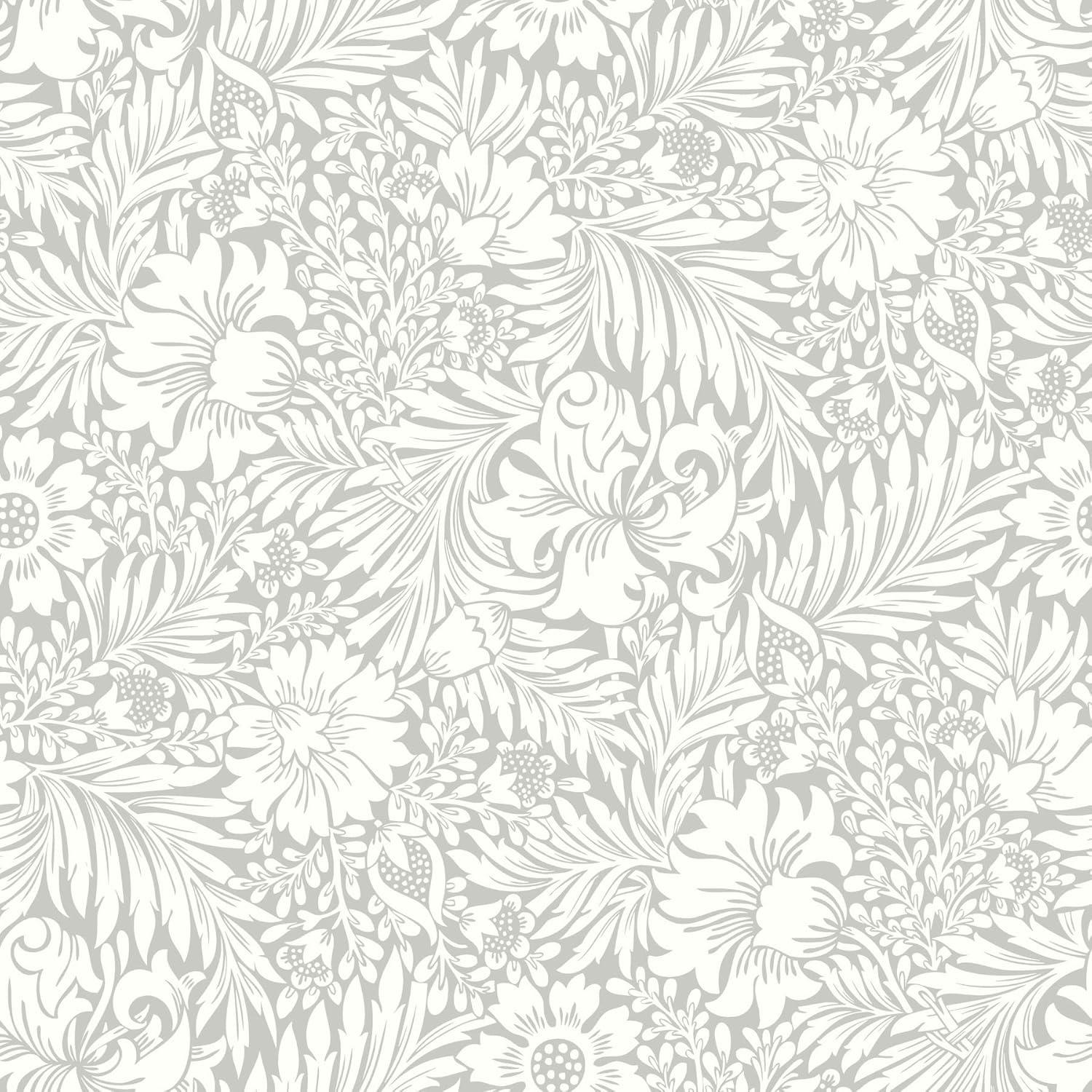 Modern Acanthus Peel + Stick Wallpaper by Erin & Ben Co. - Mist