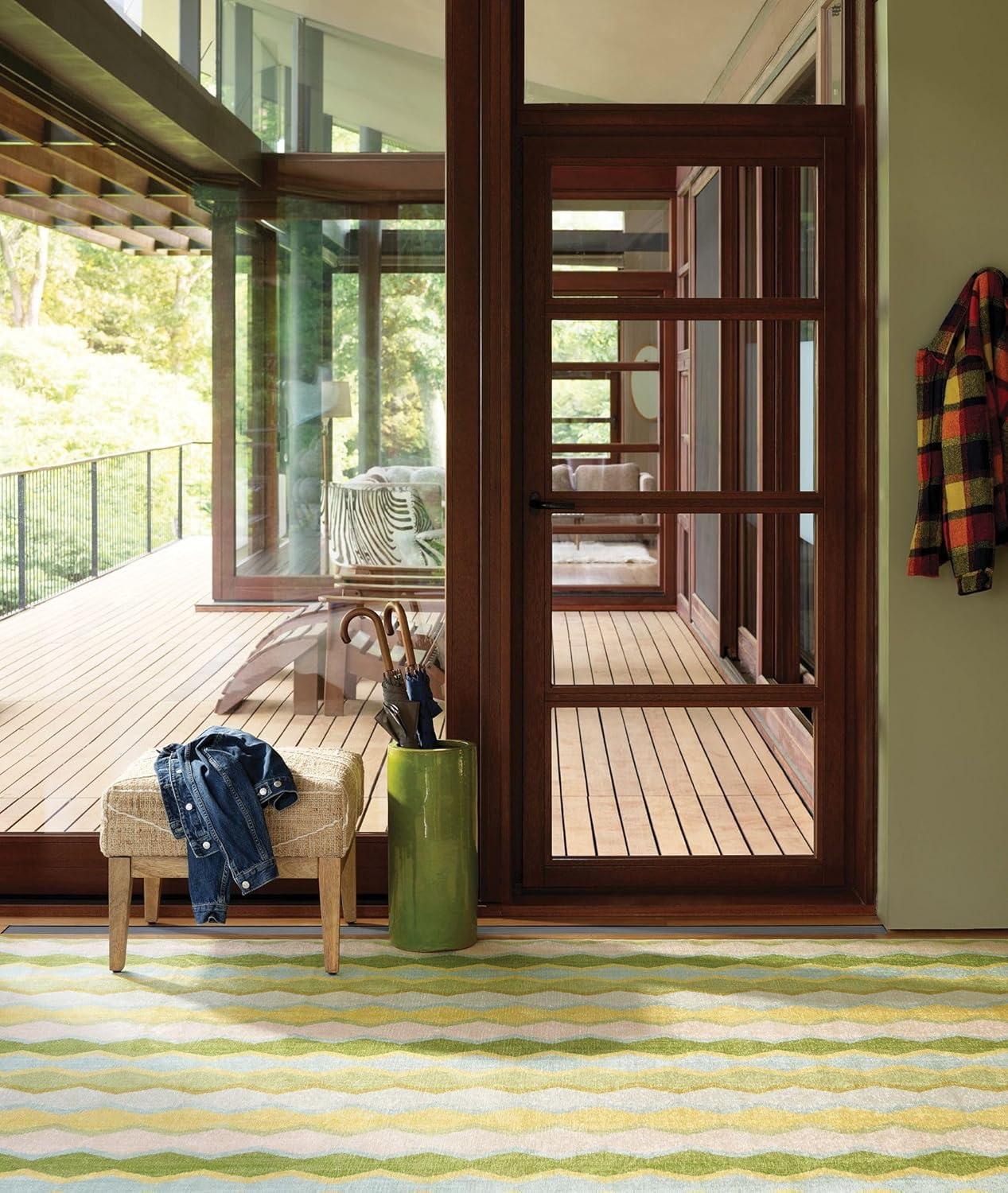 Dash and Albert Rugs Kit Kemp x Annie Selke Safety Net Green Handwoven Wool Rug