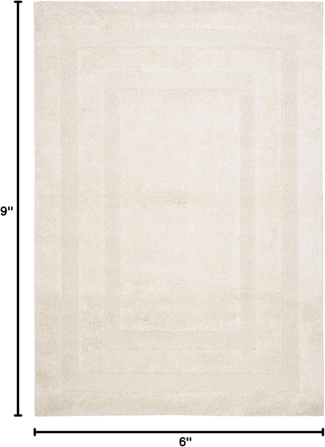 Florida Shag SG454 Power Loomed Indoor Area Rug - Creme/Creme - 6'x9' - Safavieh.