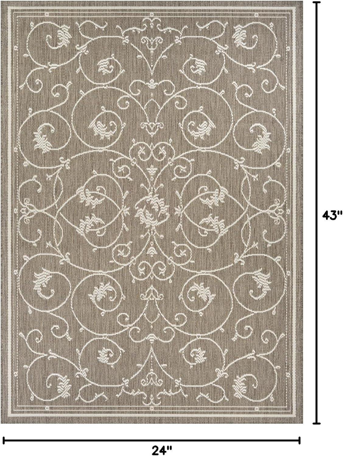 Couristan Recife Veranda Indoor / Outdoor Area Rug, Champagne- Taupe, 2' x 3'7"