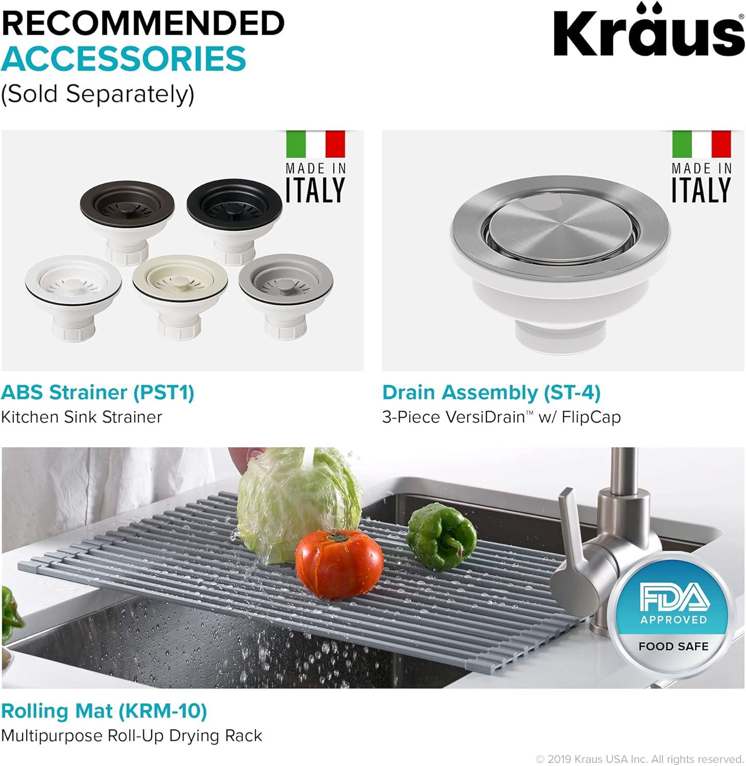 KRAUS Forteza™ 33" L Dual Mount 60/40 Double Bowl Granite Kitchen Sink