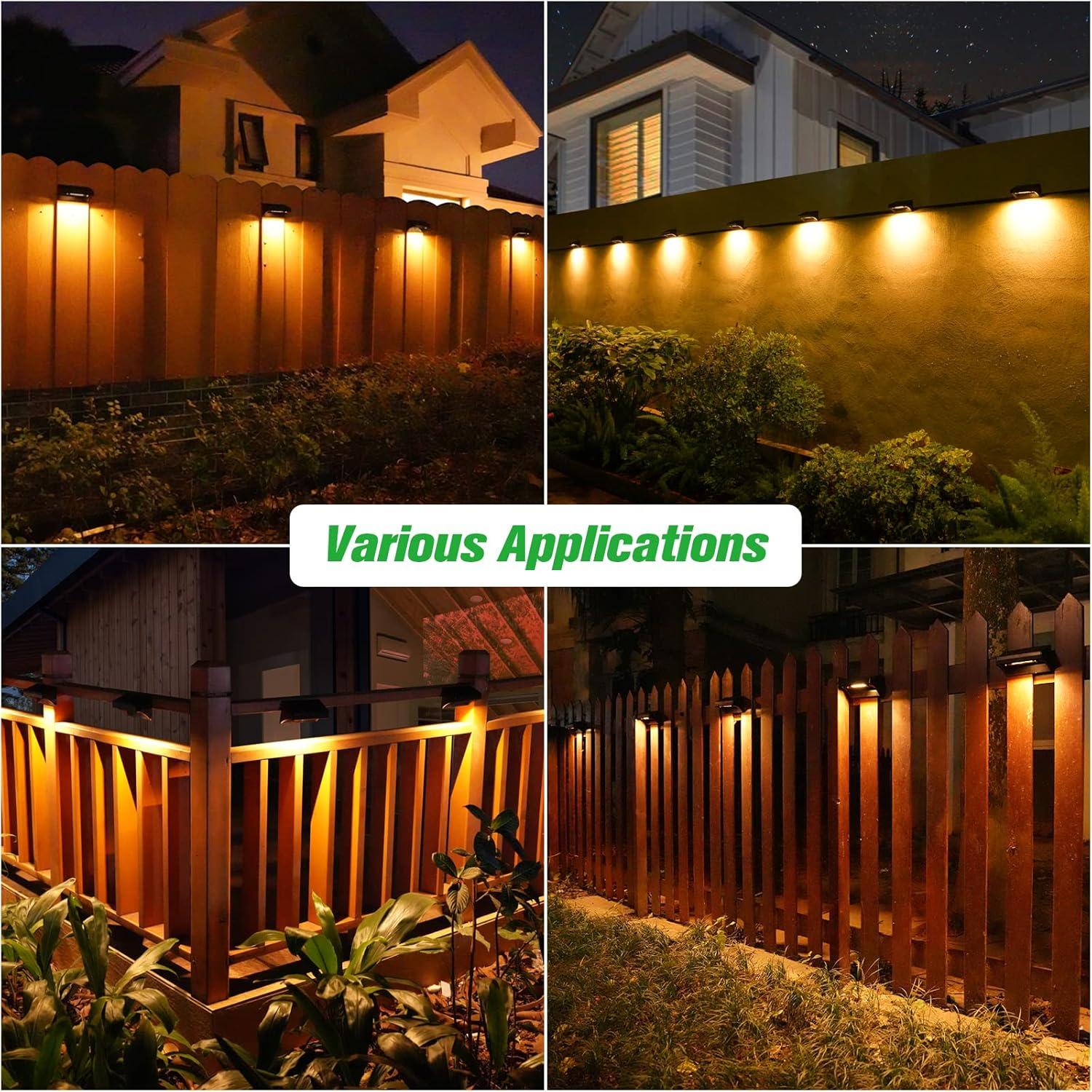 Solar Fence Lights, Halloween Lights Fence Solar Lights Outdoor Waterproof (8 Packs)