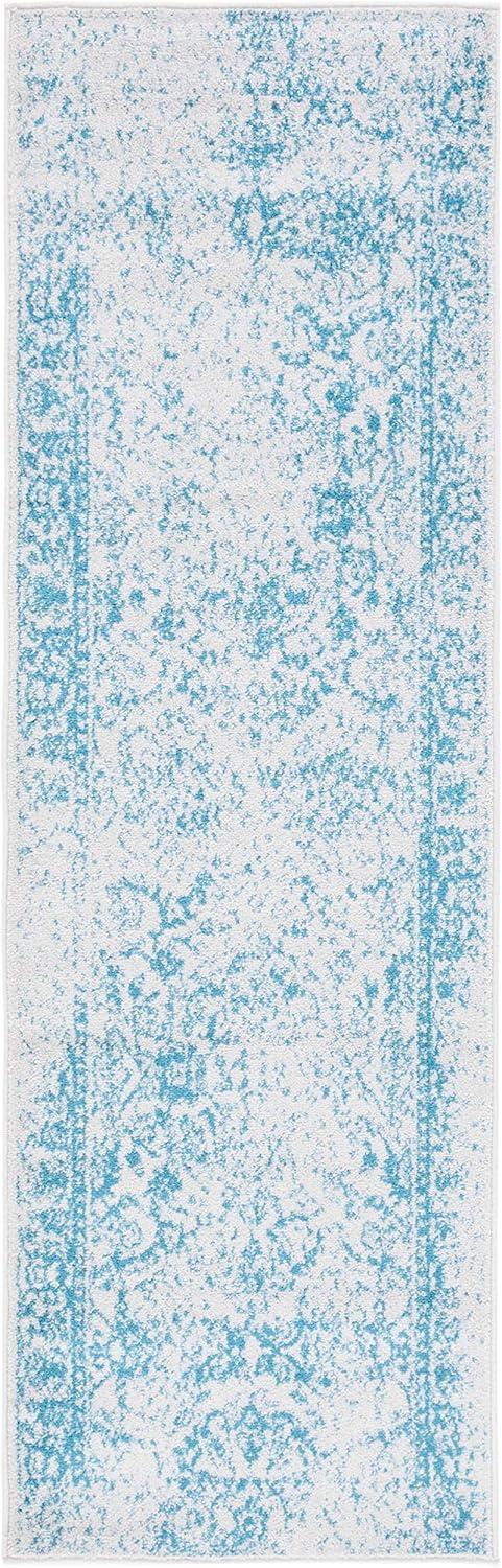 Adirondack ADR109 Machine Made Indoor Runner - Ivory/Teal - 2'-6"x8' - Safavieh