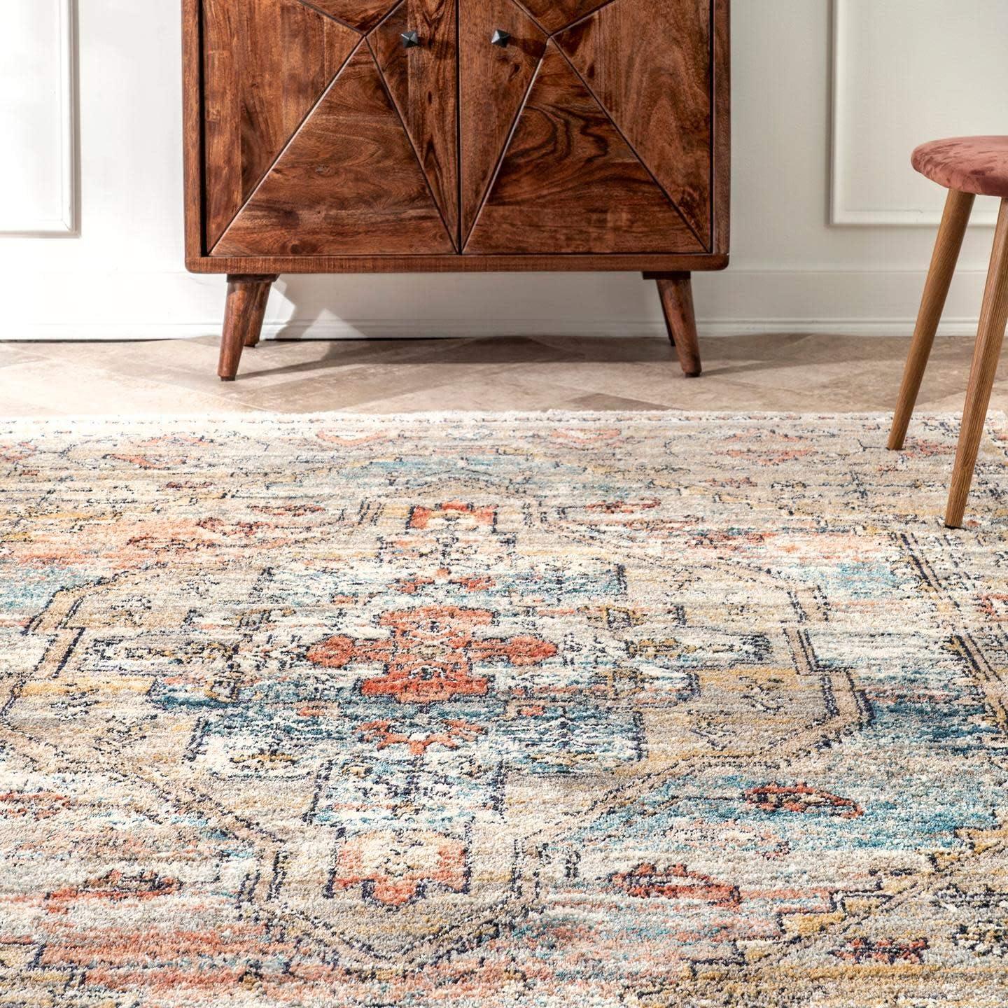 nuLOOM Marley Traditional Medallion Fringe Area Rug