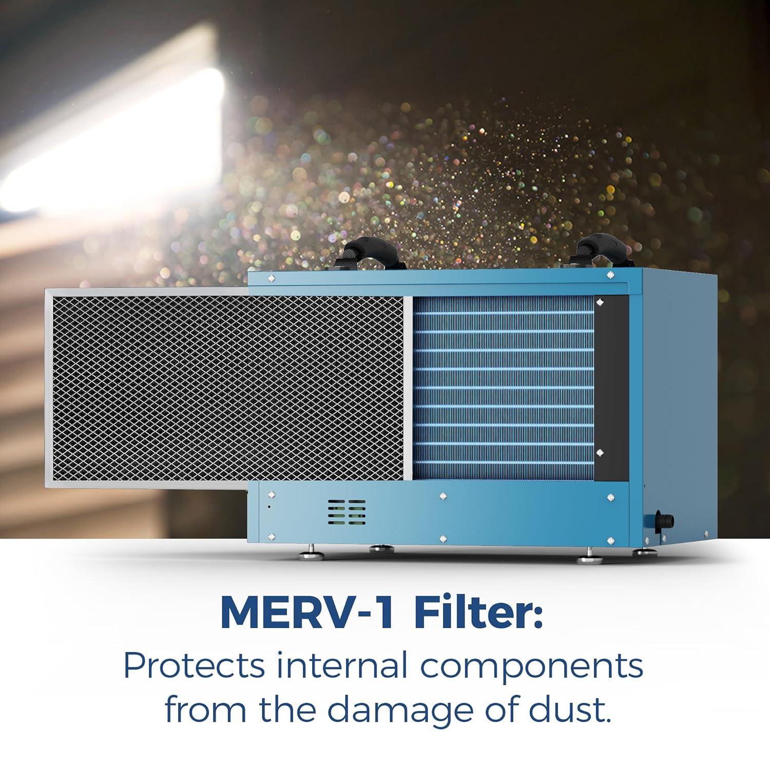 Alorair Sentinal Hd55 113 pt Dehumidifier in Blue - Automatic Shut Off, Adjustable Humistat,with Drain Hose for Crawl Spaces