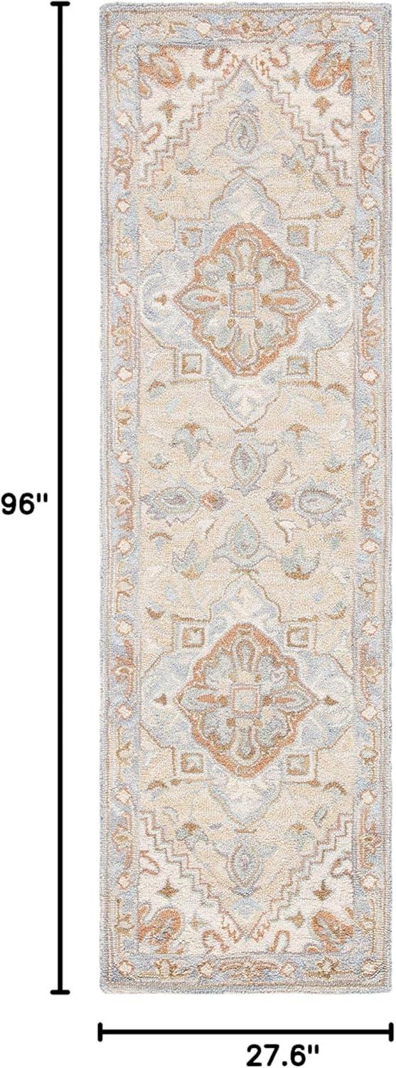 Heritage HG920 Hand Loomed Runner Rug - Beige/Grey - 2'3"x8' - Safavieh.