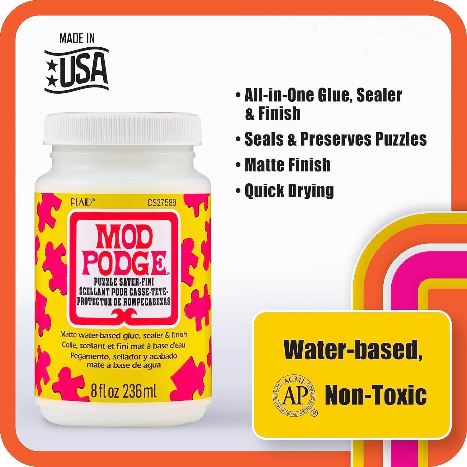 Mod Podge Puzzle Saver Matte Sealer, Glue, and Finish, 8 fl oz