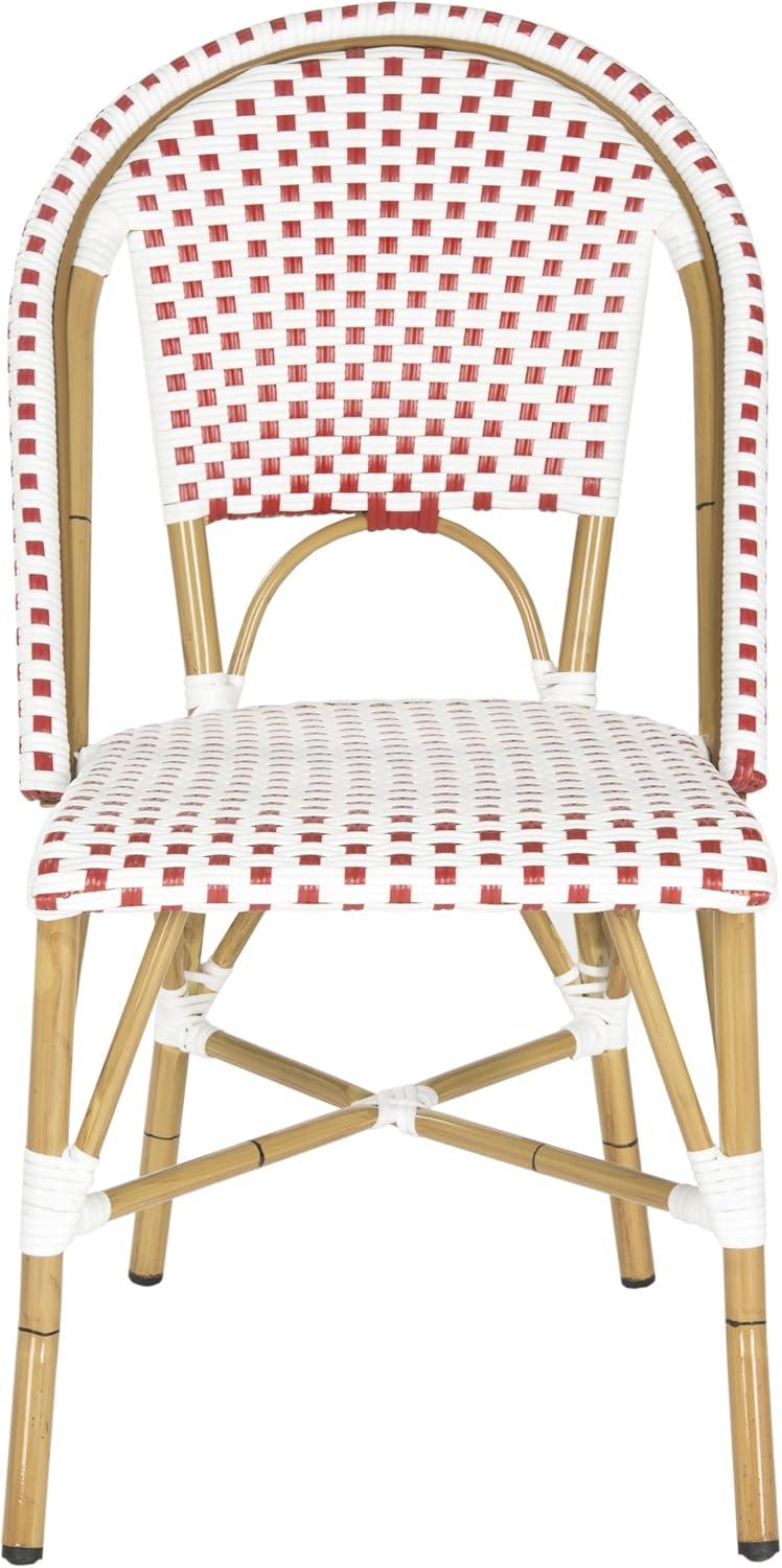 Salcha Side Chair (Set Of 2) - Indoor/Outdoor - FOX5210 - Red/White - Safavieh