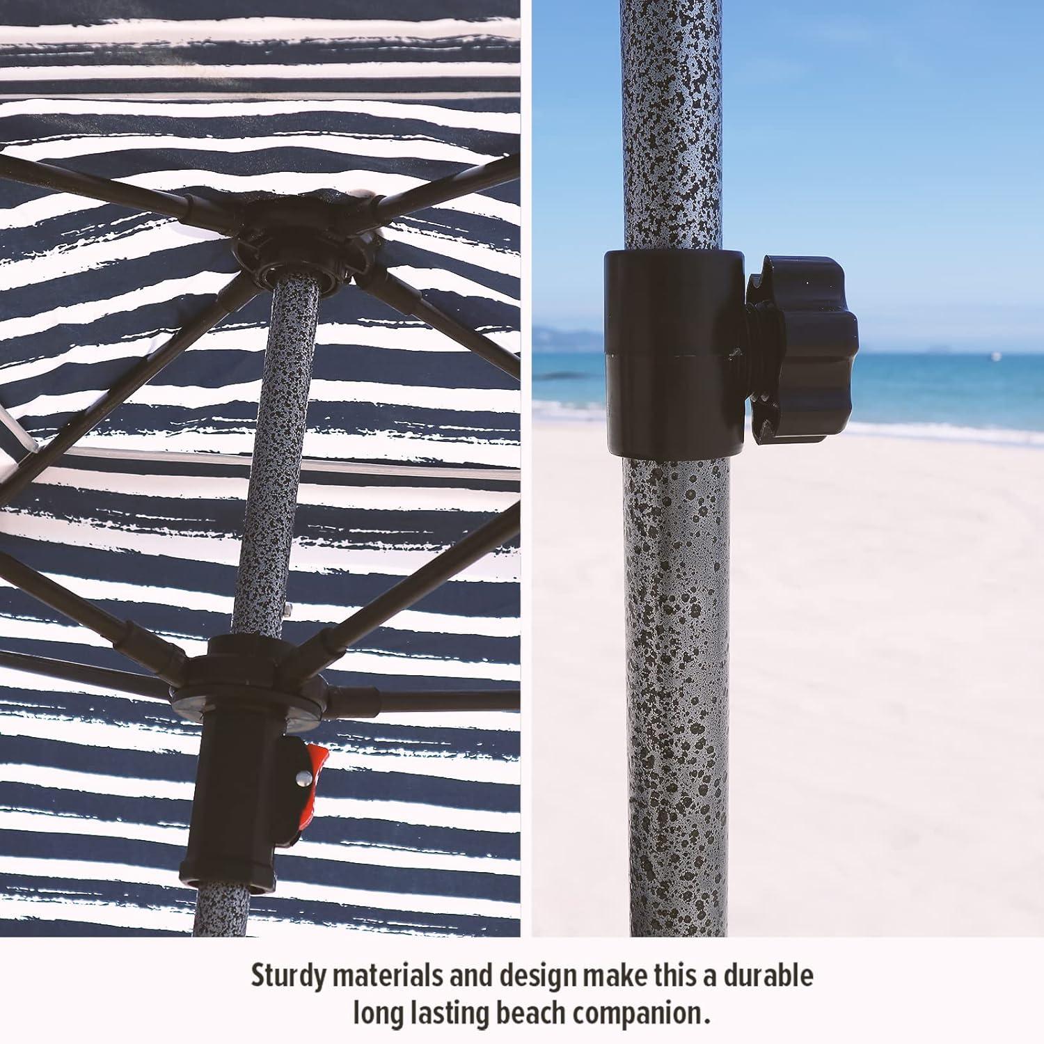 Qipi Beach Cabana - Easy to Set Up Canopy, Waterproof, Portable 6' x 6' Beach Shelter, Included Side Wall, Shade with UPF 50+ UV Protection for Kids, Family & Friends