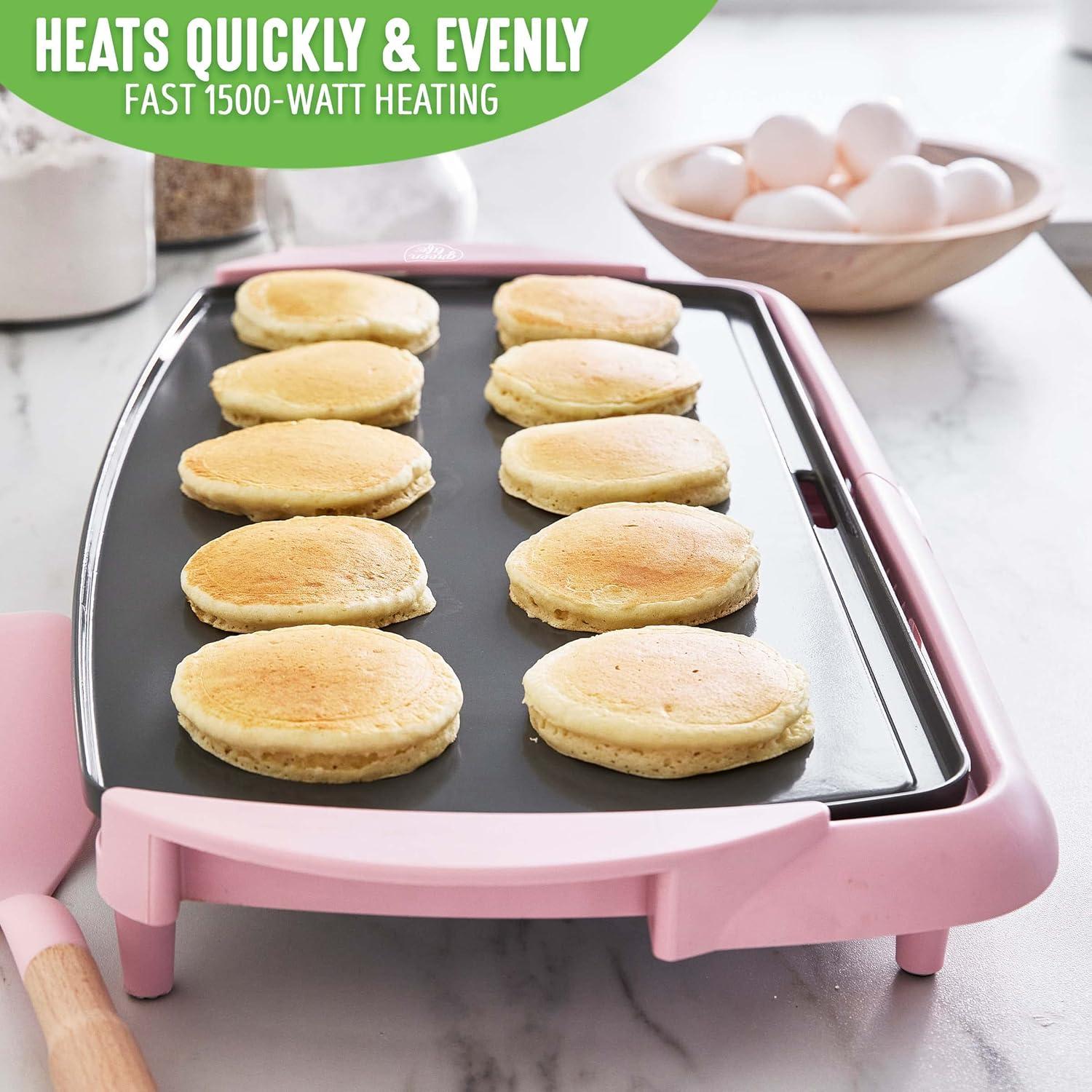 GreenLife Healthy Nonstick XL Electric Griddle, Pink