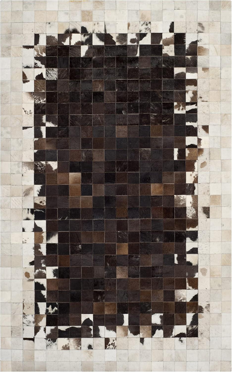 Studio Leather STL215 Hand Woven Area Rug - Ivory/Dark Brown - 4'x6' - Safavieh.