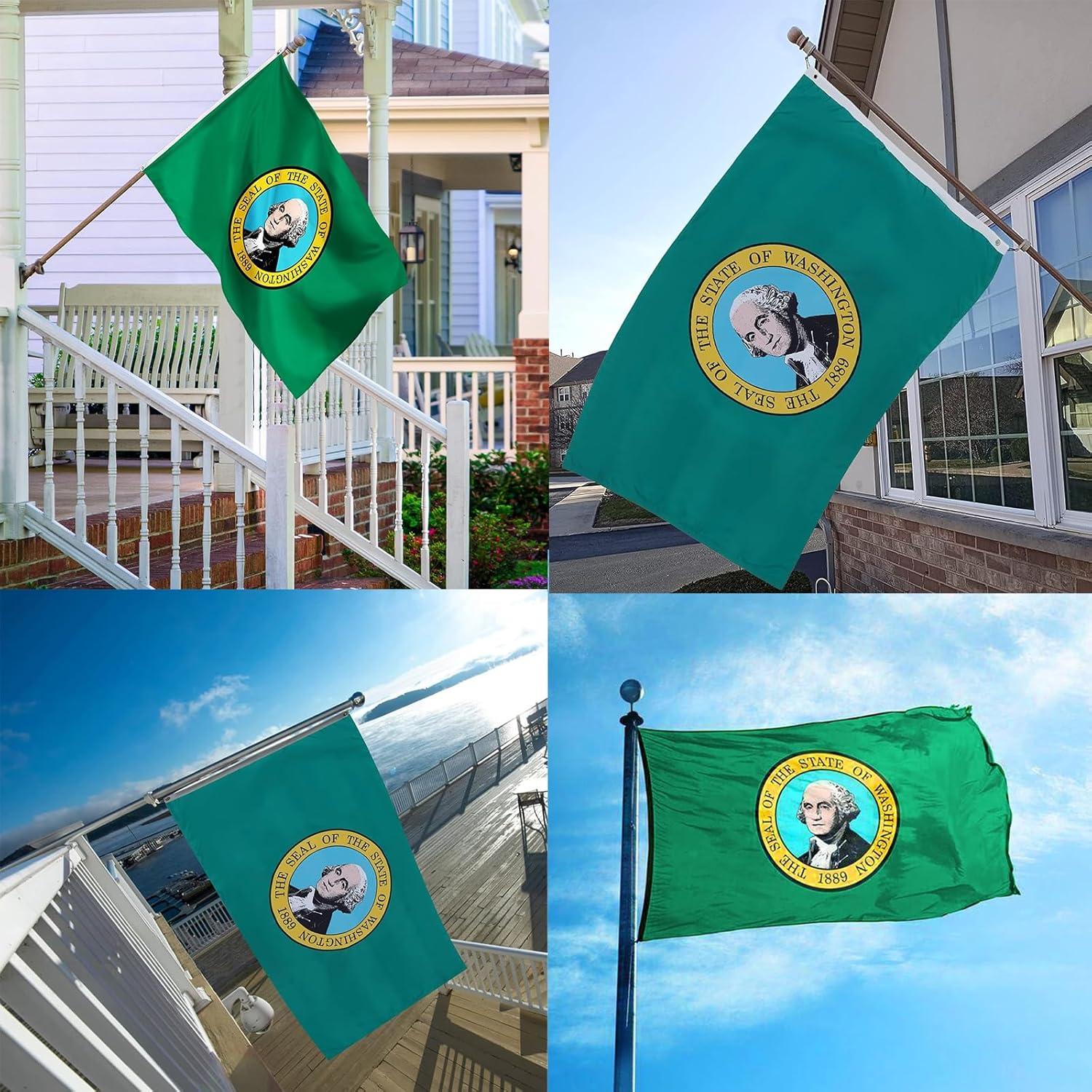 Washington State flag 3 x 5 feet double-sided polyester