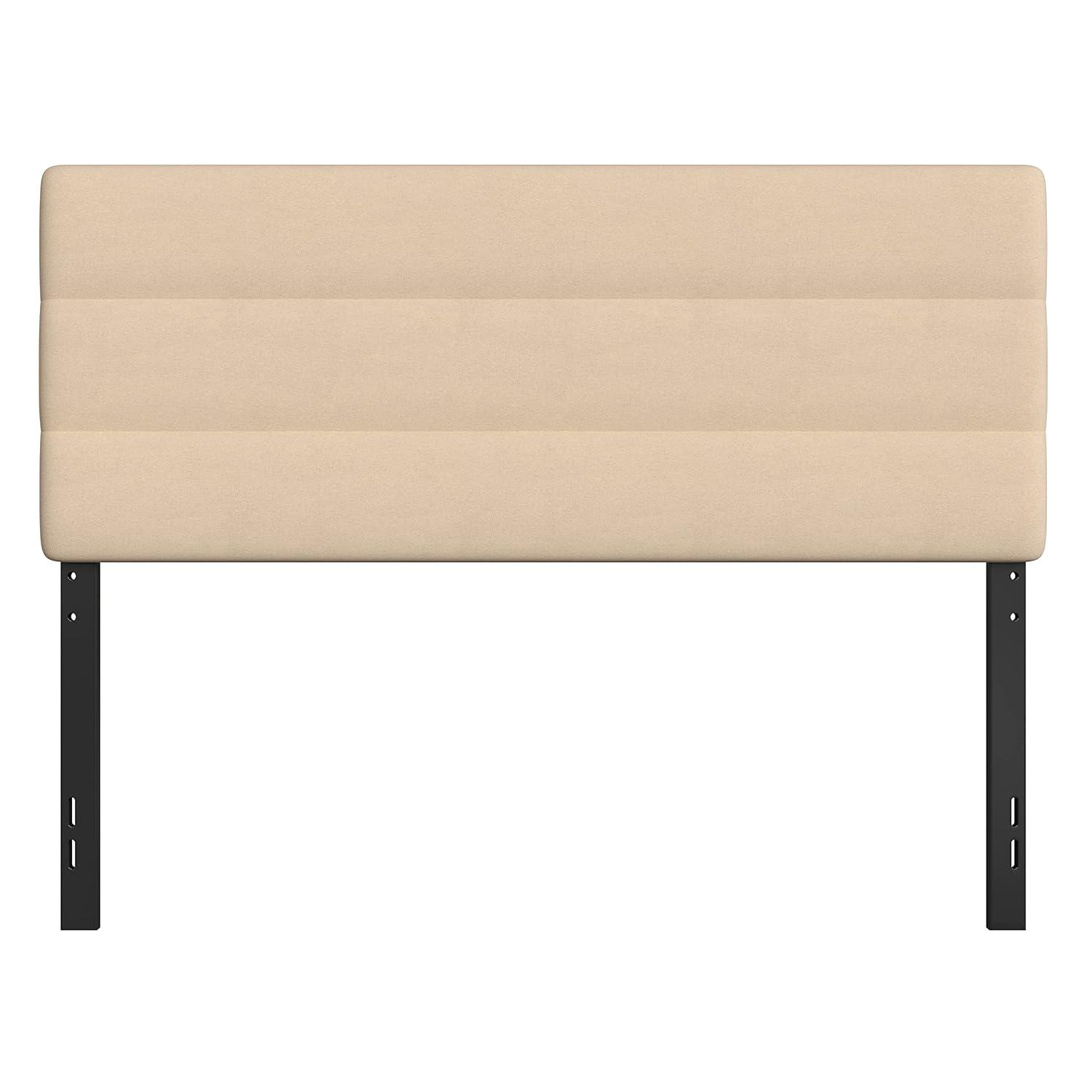 Flash Furniture Paxton Queen Channel Stitched Fabric Upholstered Headboard, Adjustable Height from 44.5" to 57.25" - Cream
