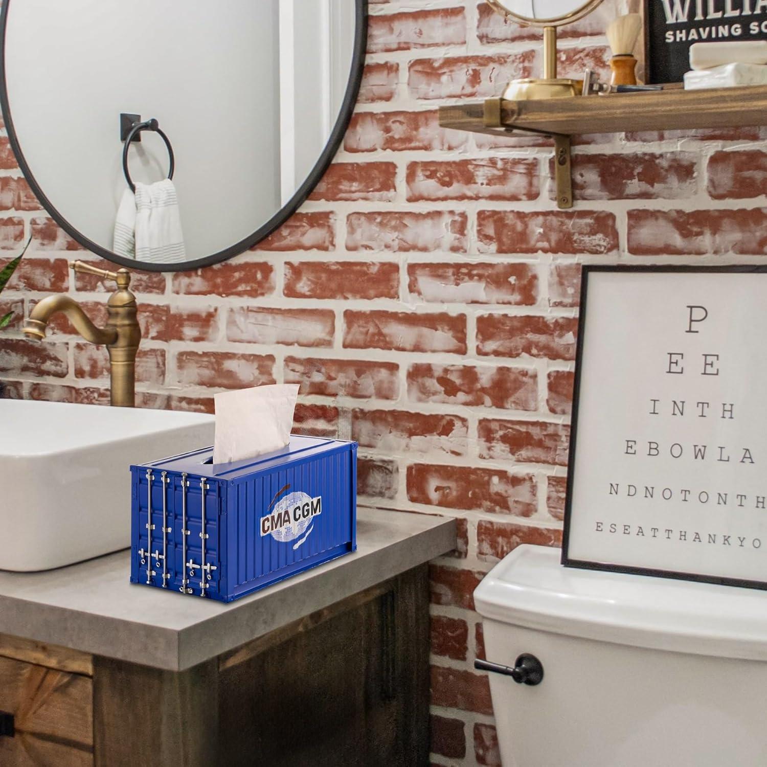EP Designlab LLC Industrial Metal Shipping Container Tissue Box Cover