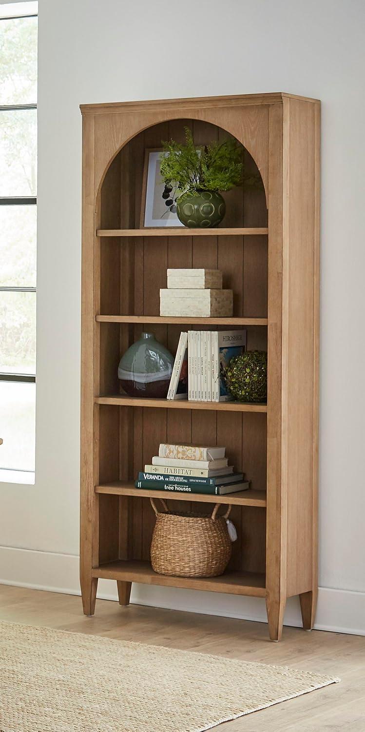 Martin Furniture 78" Modern Wood Open Bookcase Laurel Collection Light Brown: No Assembly, 3-Tier Storage