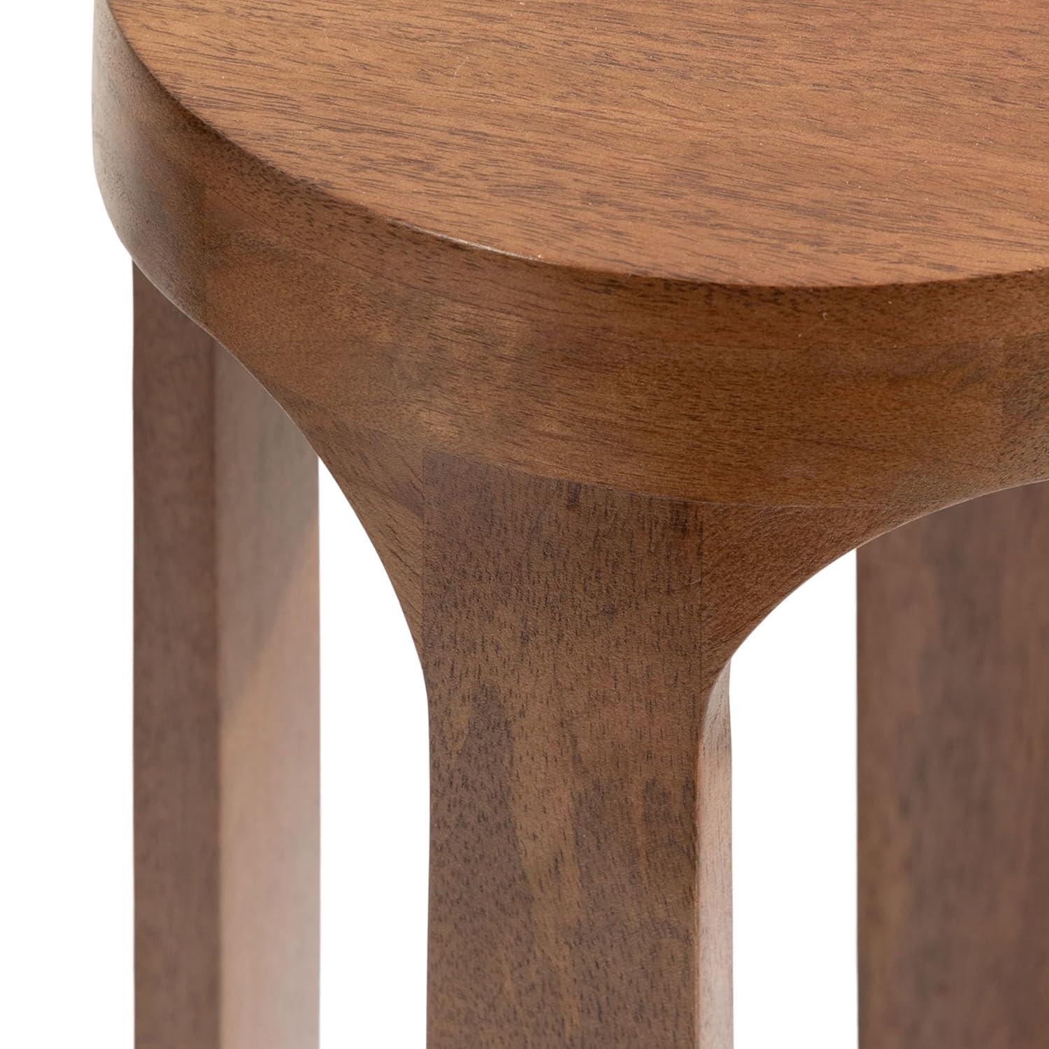 Kate and Laurel Dahl Wood Drink Table, 12x12x23, Walnut Brown