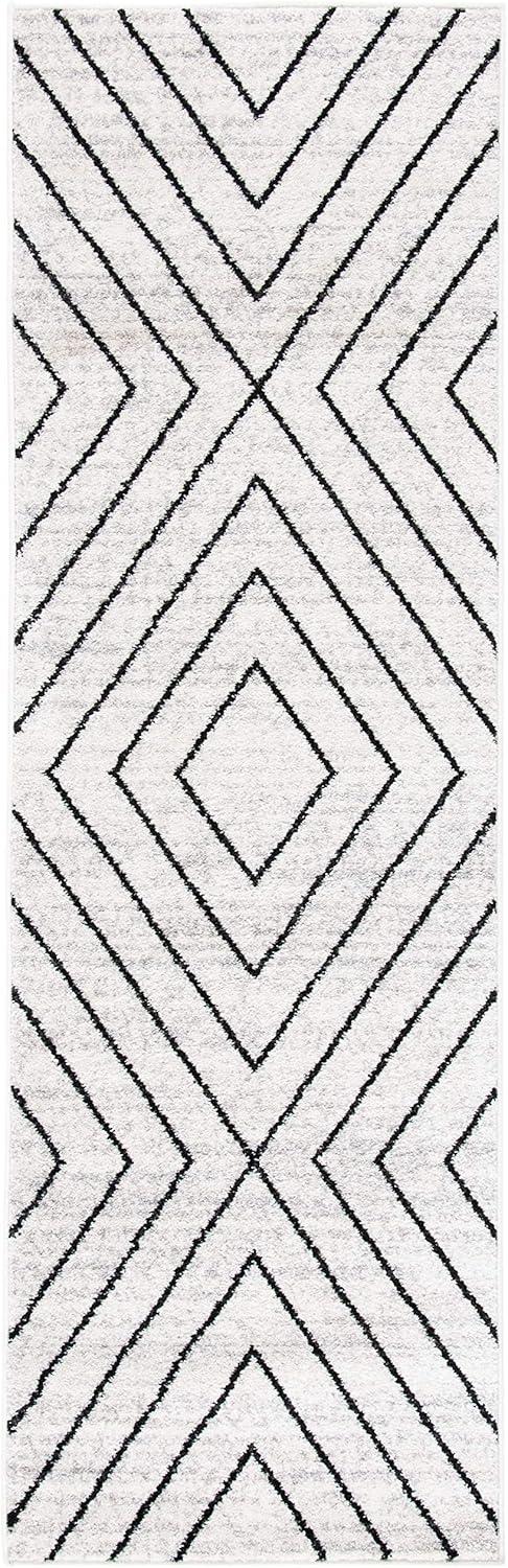 SAFAVIEH Adirondack Evonne Geometric Runner Rug, Ivory/Grey, 2'6" x 6'