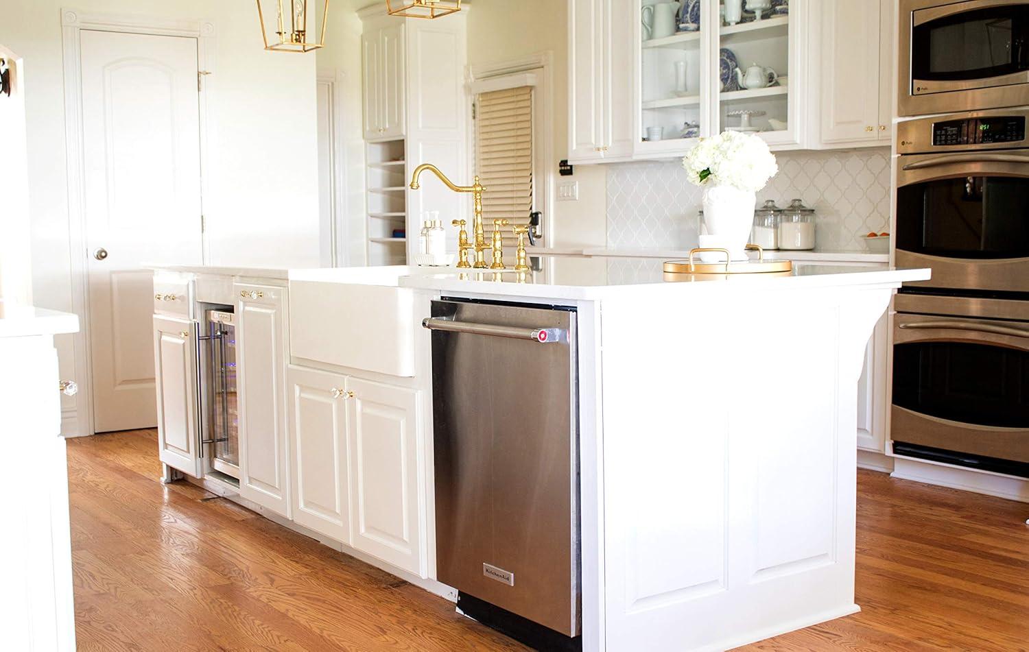 Kingston Brass GKFA301810BC Arctic Stone Solid Surface White Apron Front Farmhouse Single Bowl Kitchen Sink, 30" (L) X 18" (W) X 9-9/16 (D), Matte White