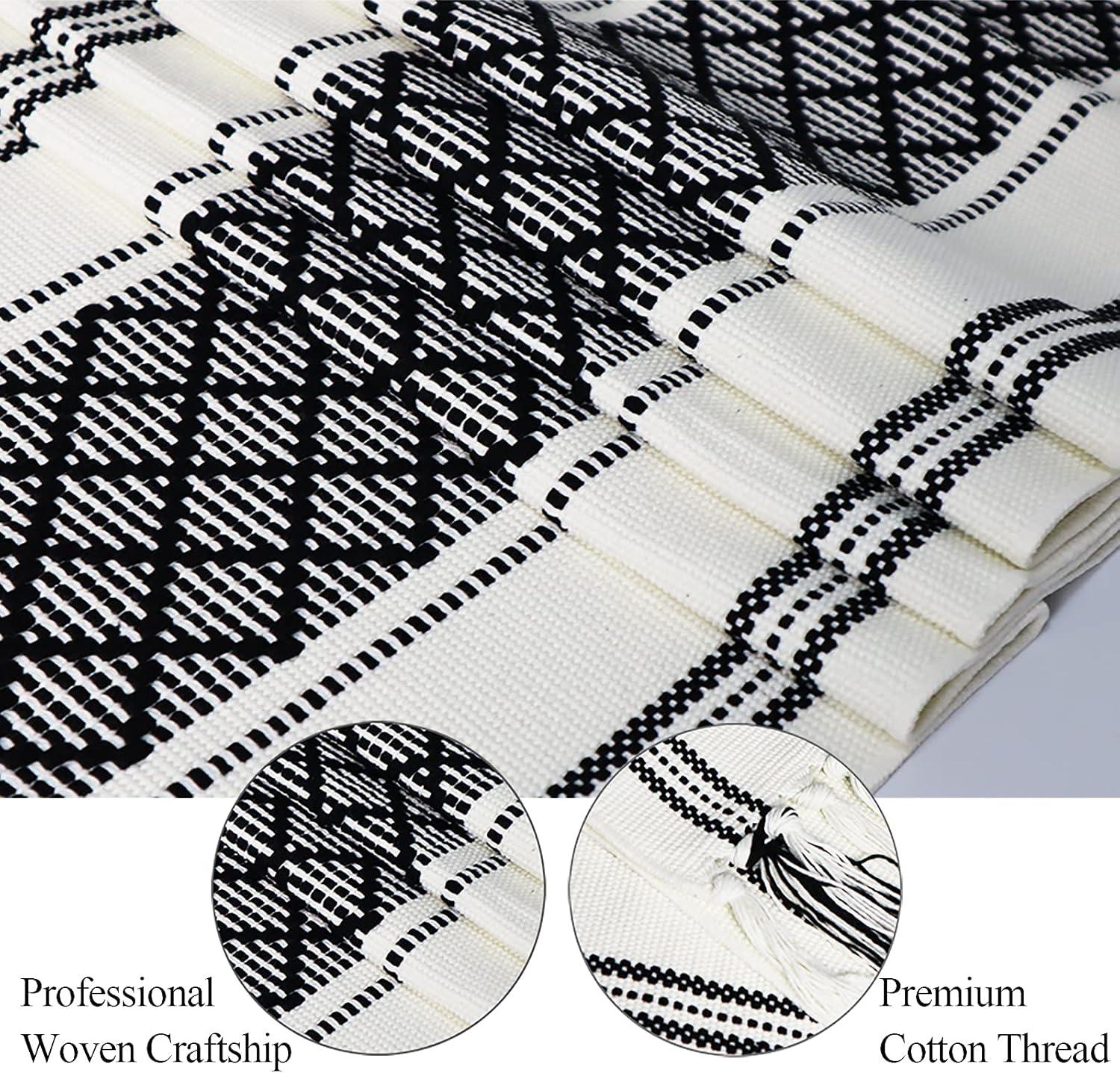 Oveesha Boho Cotton Woven Table Runner With Tassels