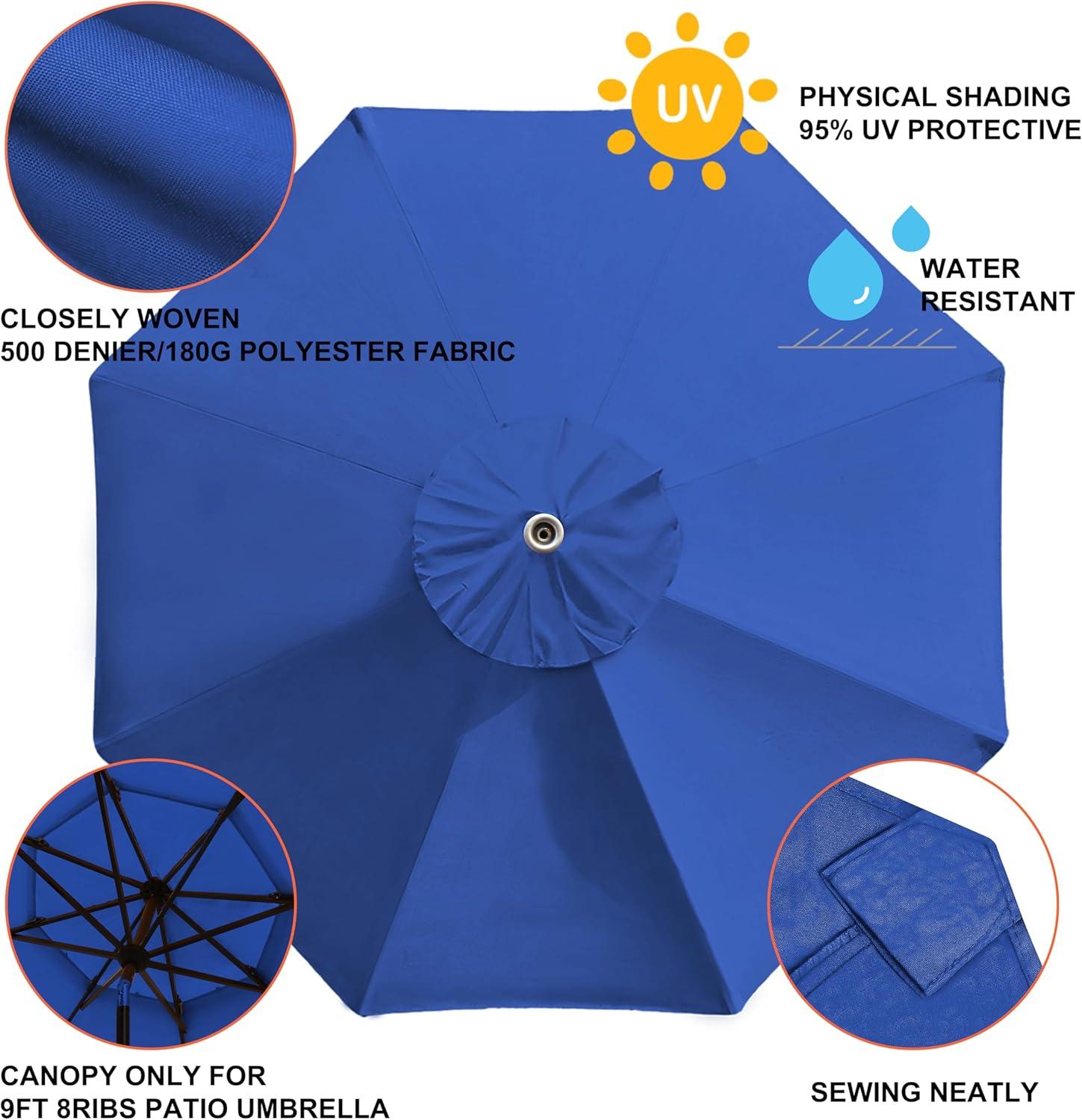 Arlmont & Co. Caeleb Fabric Replacement Cover 8 Ribs Market Patio Umbrella Cover