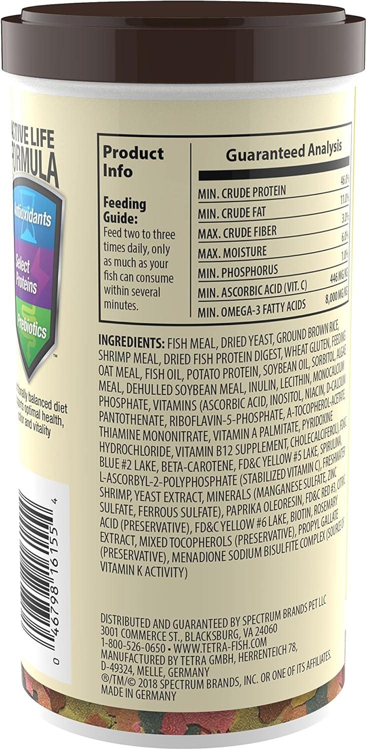 Tetra Tropical Large Flakes Nutritionally Balanced Fish Flavor Dry Fish Food - 5.65oz