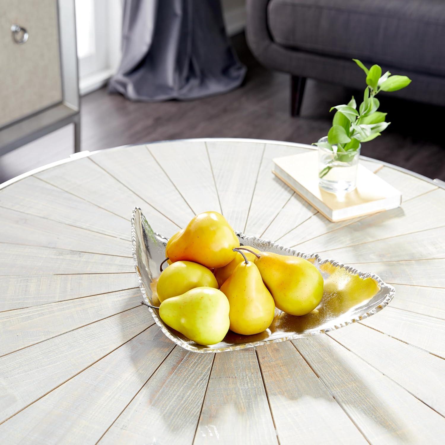 CosmoLiving by Cosmopolitan Aluminum Metal Live Edge Silver Decor Tray