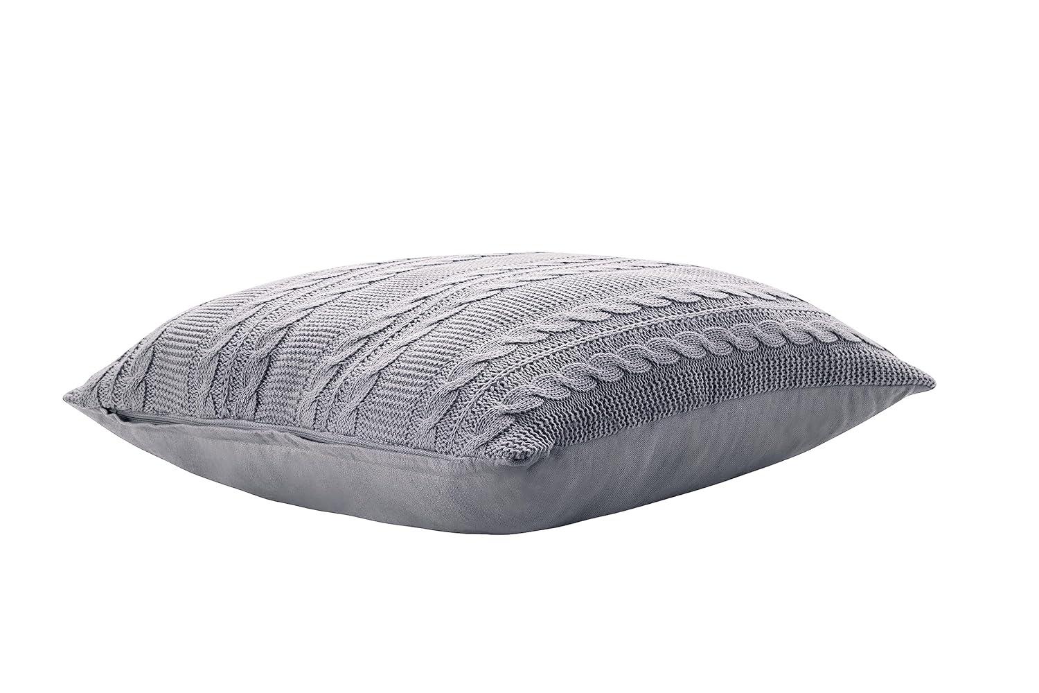 VCNY Dublin 18" x 18" Cable Knit Rectangular Decorative Pillow