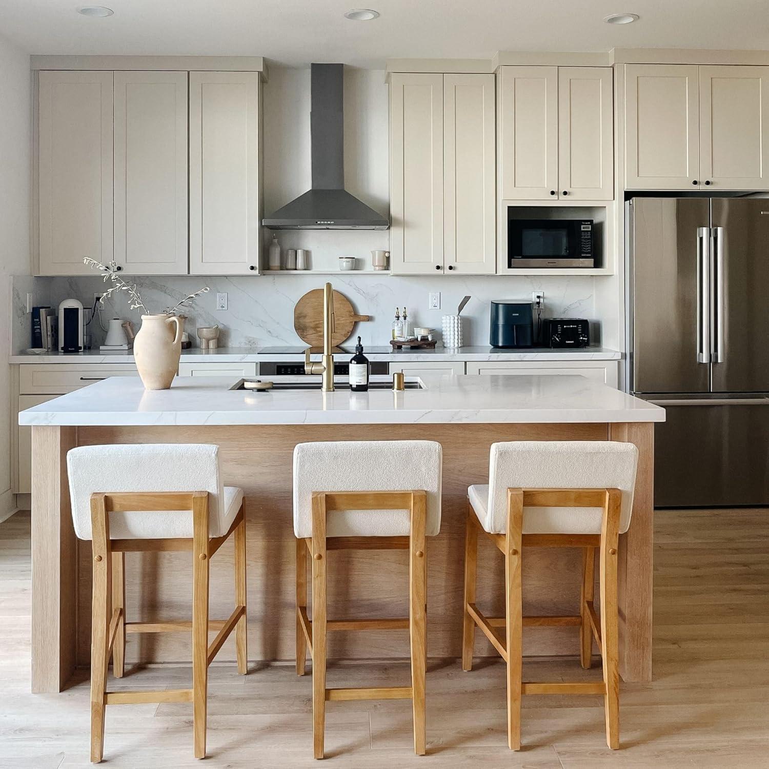 Nathan James Upholstered Wooden Stool