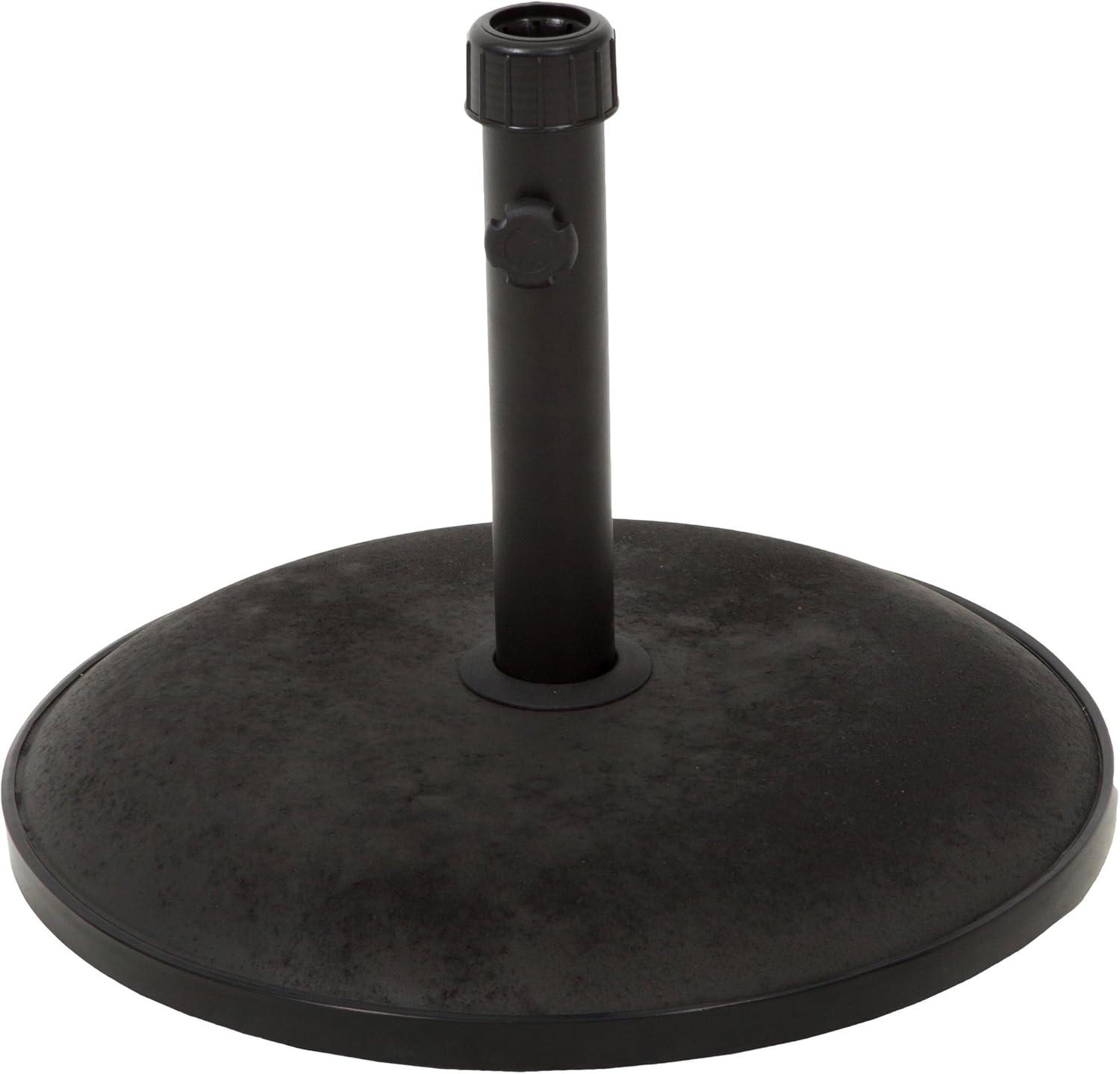 GDFStudio Mila Outdoor 34 lbs Concrete and Iron Round Umbrella Base, Black