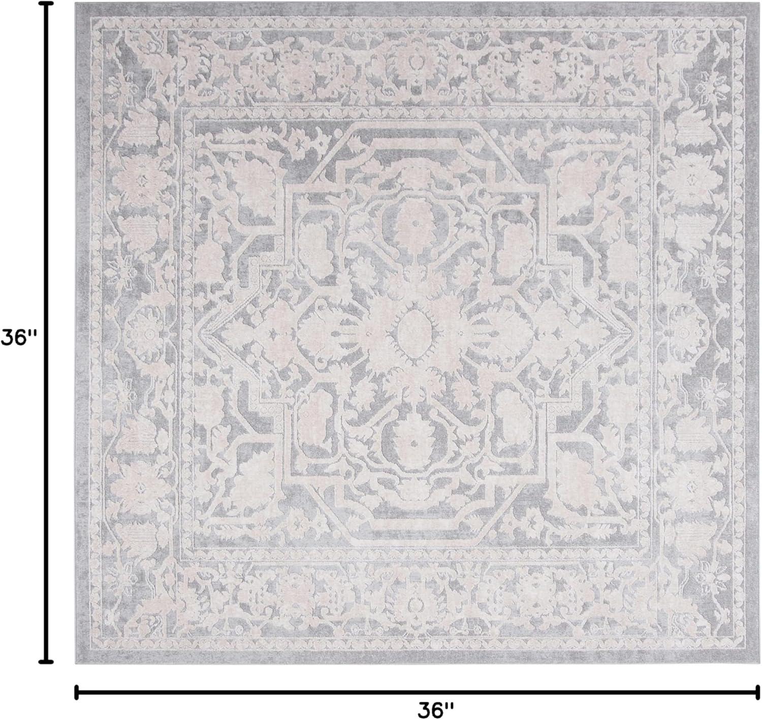 Reflection RFT665 Power Loomed Area Rug - Light Grey/Cream - 3'x3' - Safavieh.