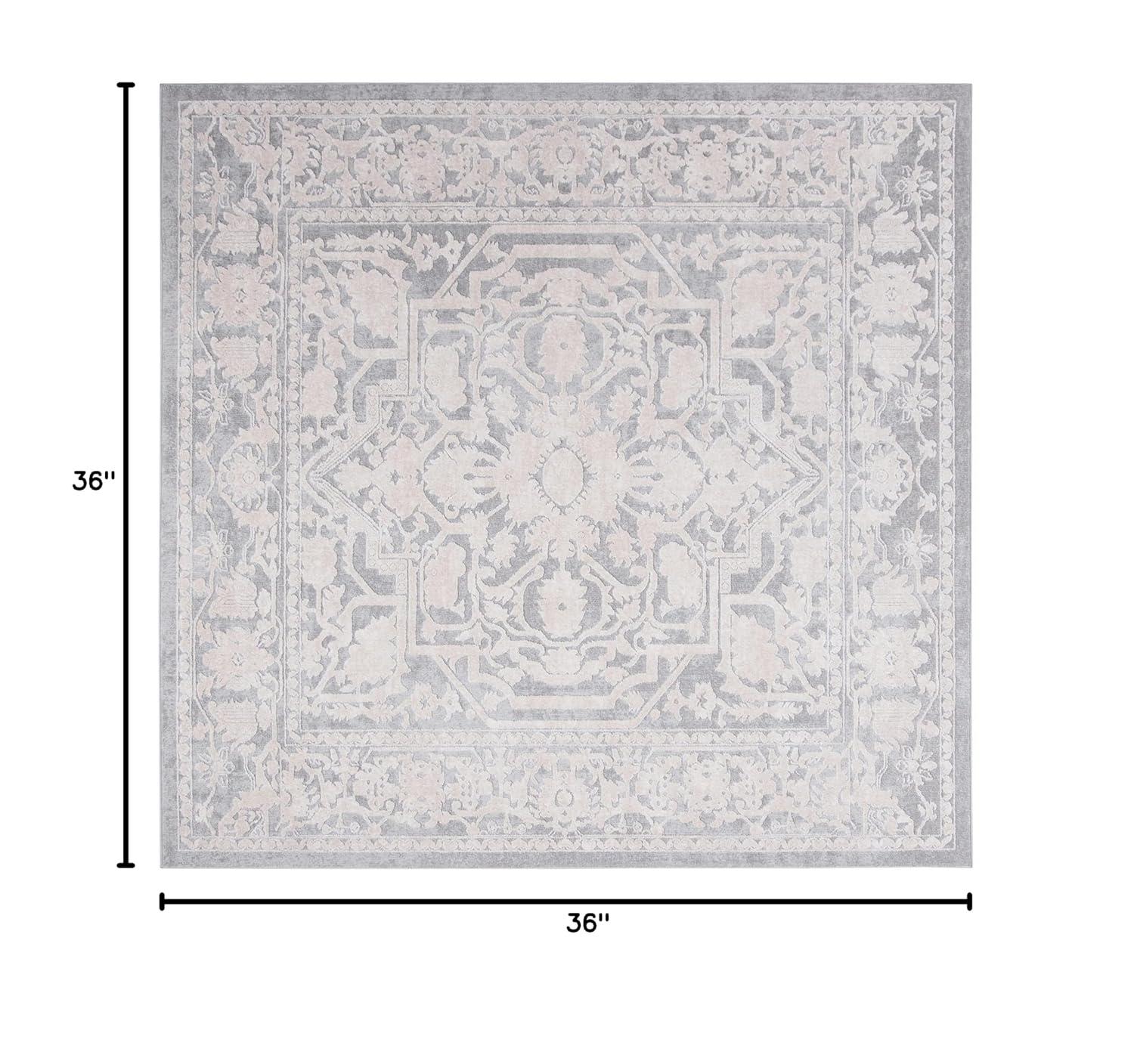 Reflection RFT665 Power Loomed Indoor Accent Rug - 3'x3' - Light Grey/Cream - Safavieh
