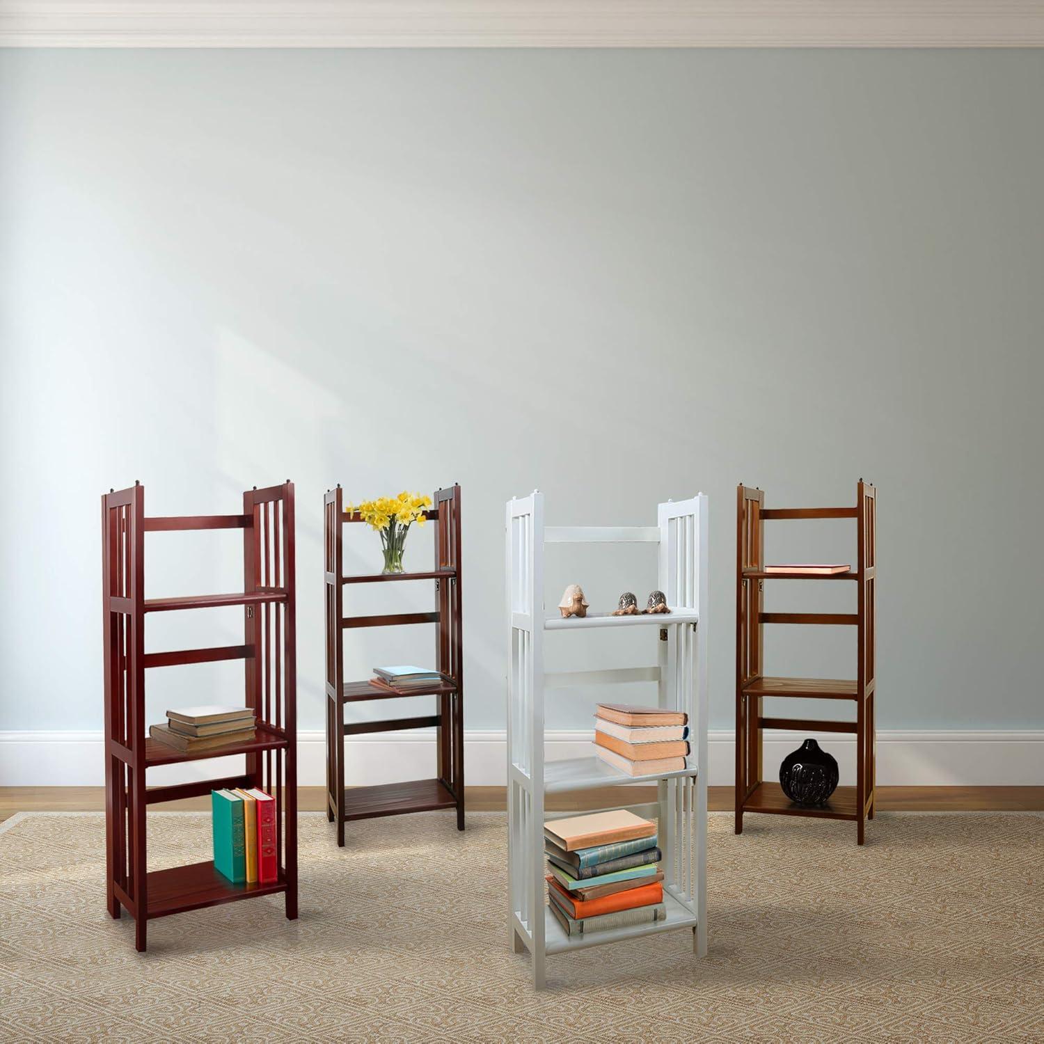 Casual Home 331-33 14 in. 3-Shelf Folding Bookcase, Walnut