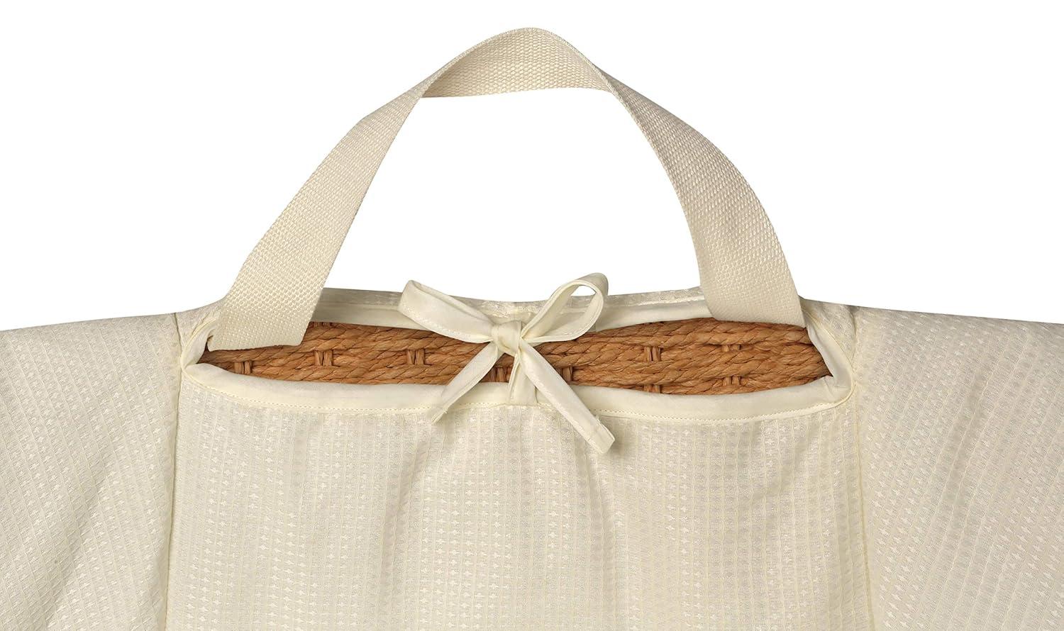 Elegant Natural Ecru Woven Moses Basket with Comfort Liner and Foam Pad