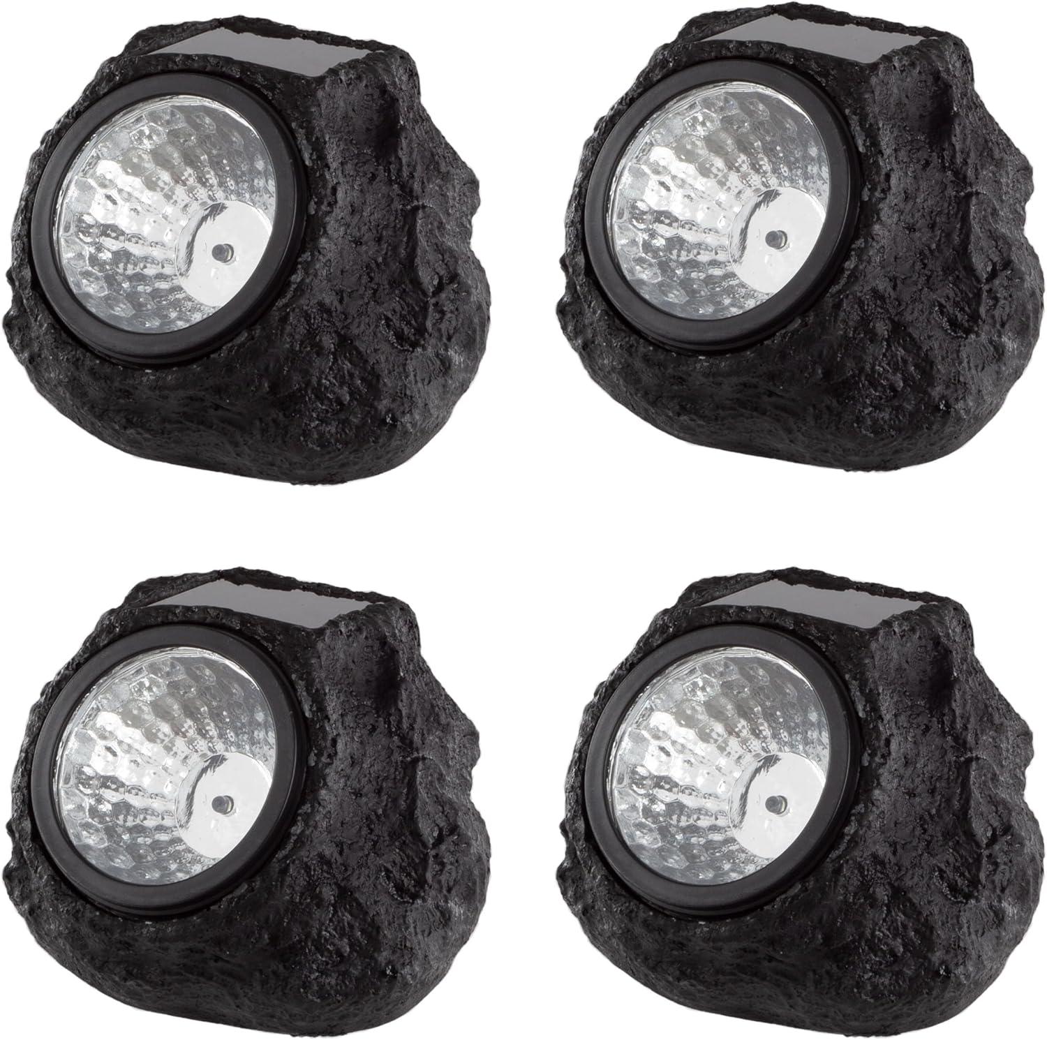 Pure Garden Weather Resistant Solar Rock Lights Outdoor Spot Lights 4-Pack