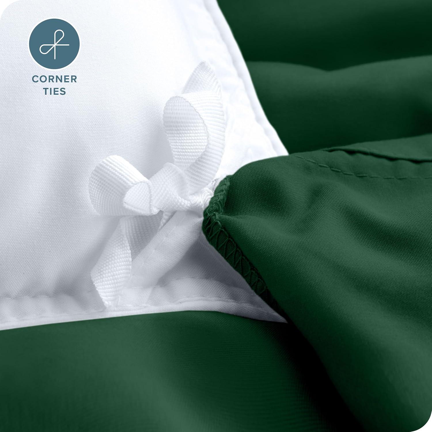 Twin/Twin XL Forest Green Organic Cotton Jersey Duvet Cover Set by Bare Home