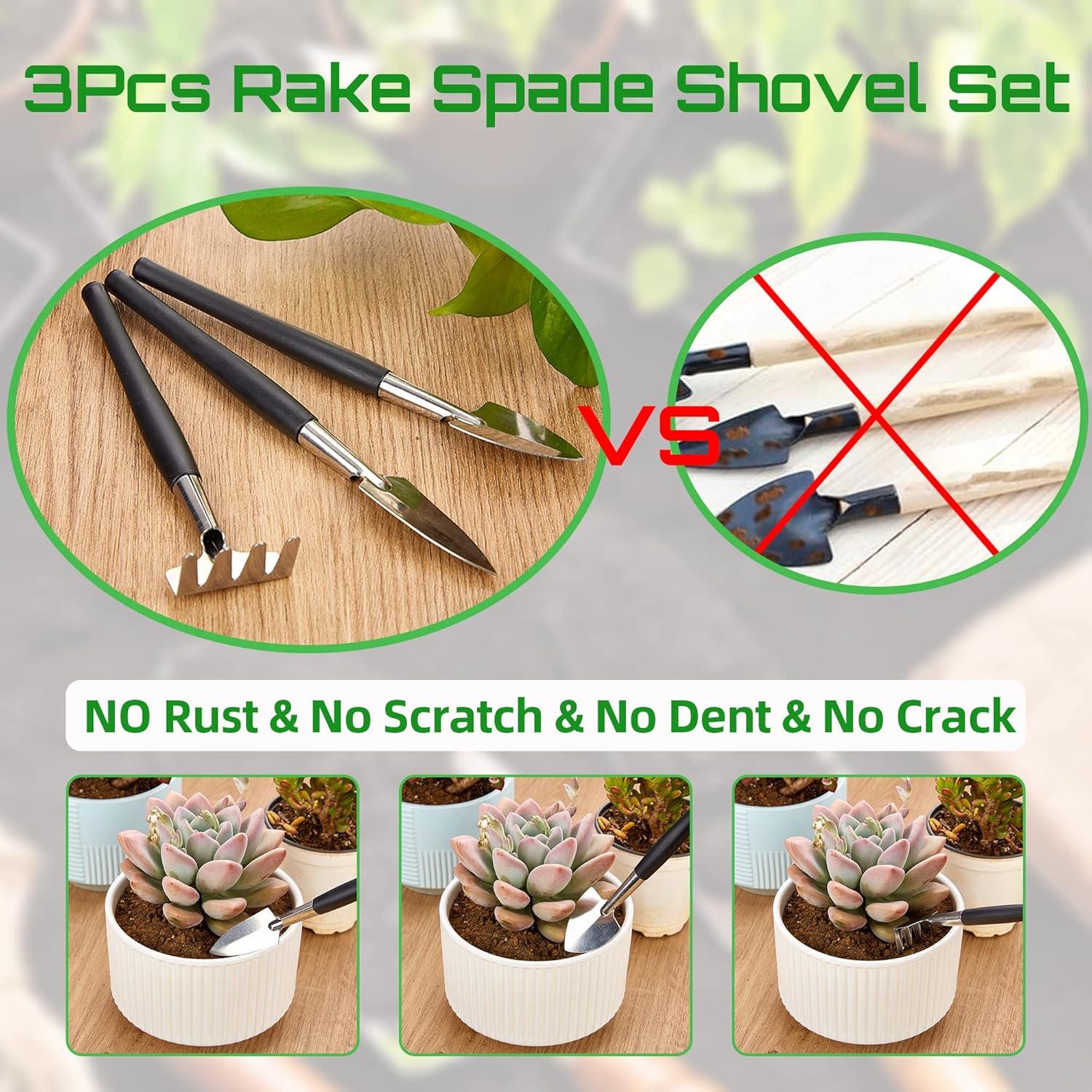 Succulent Tools Kit,57 Pcs Mini Garden Tools,Bonsai Tree Kit Plant Accessories Indoor Gardening Hand Tools with Repotting Mat, Succulent Kit for Plant Care,Gardening Gifts for Men & Women