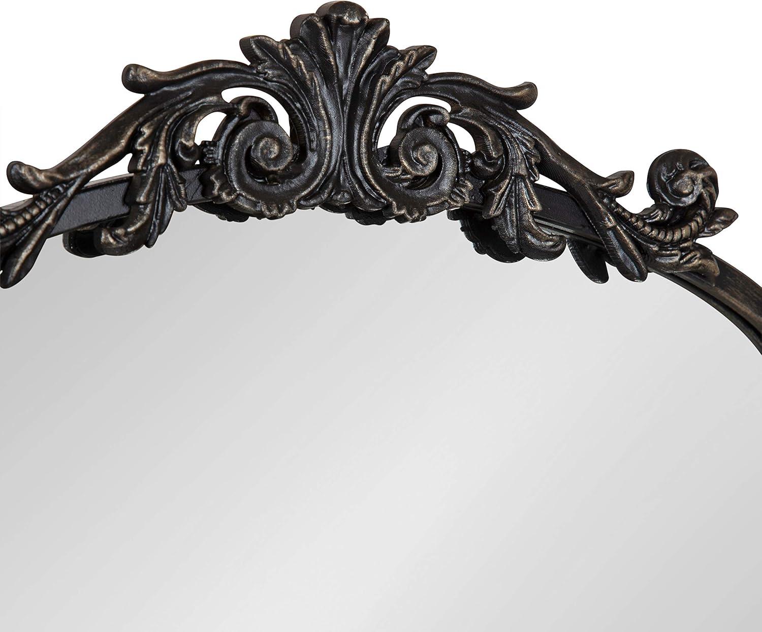 19" x 30.7" Arendahl Traditional Arch Decorative Wall Mirror Black - Kate & Laurel All Things Decor: Elegant Metal Frame