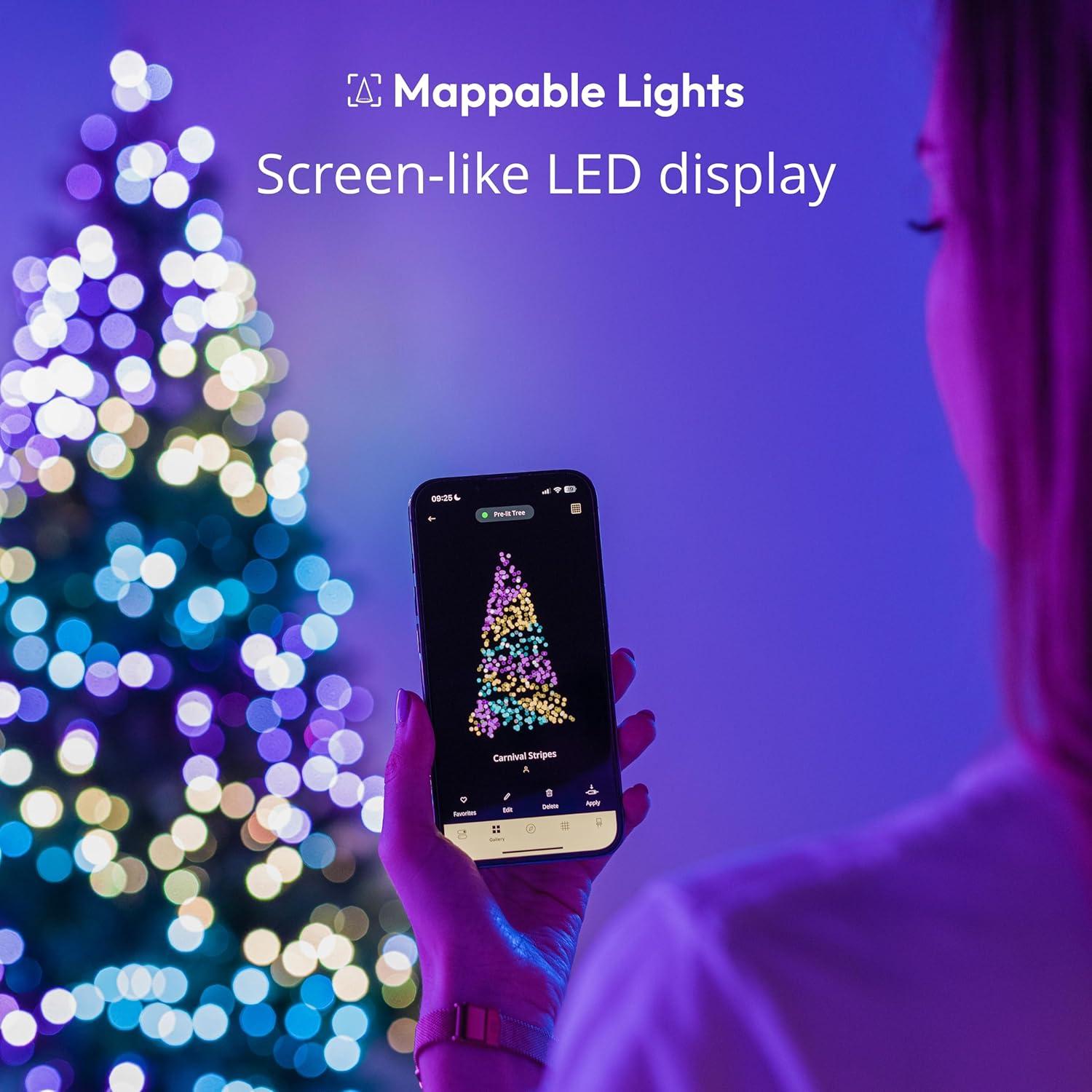 Twinkly Strings App-Controlled LED Christmas Lights Indoor and Outdoor Smart Lighting Decoration