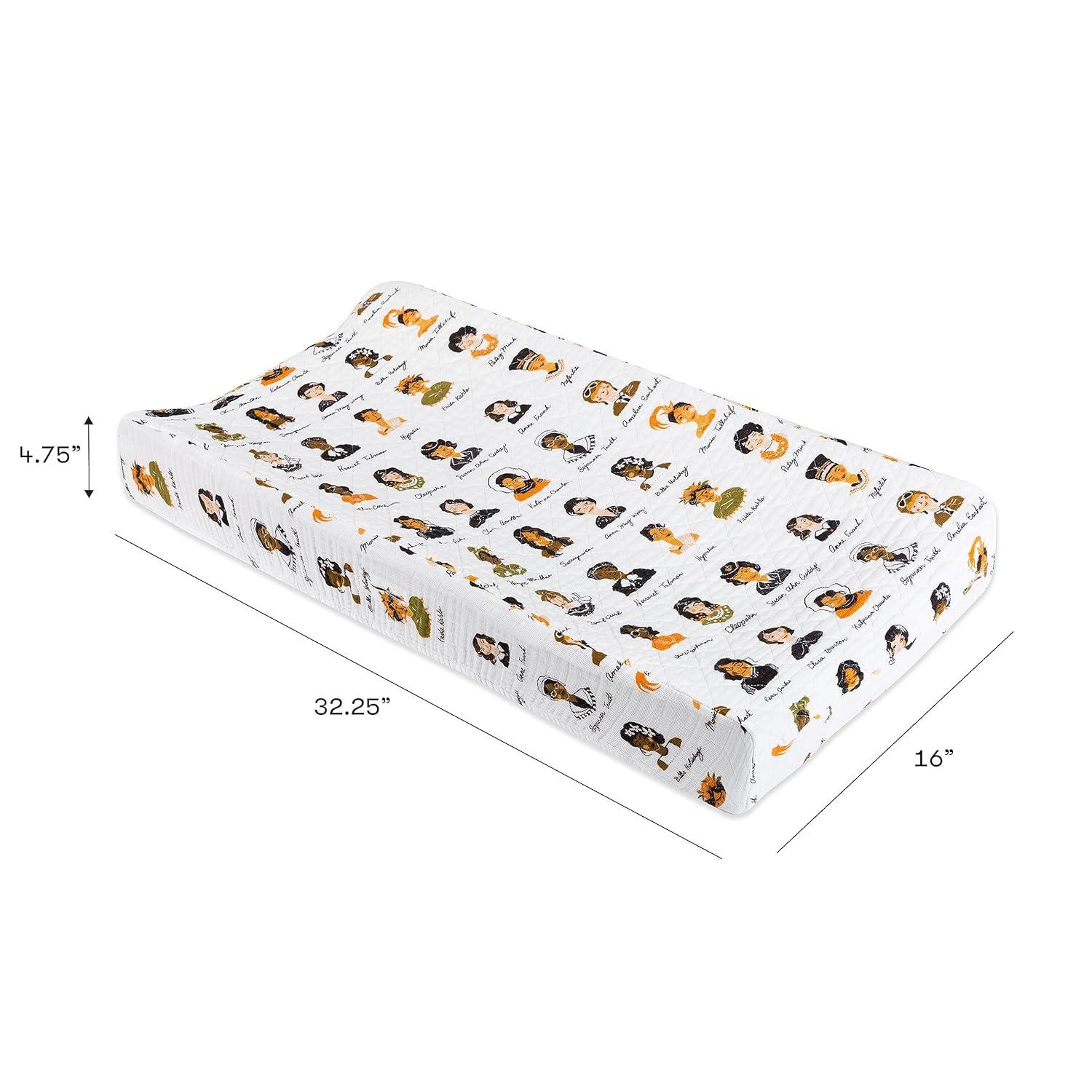 Babyletto Women In History Quilted Muslin Changing Pad Cover - White