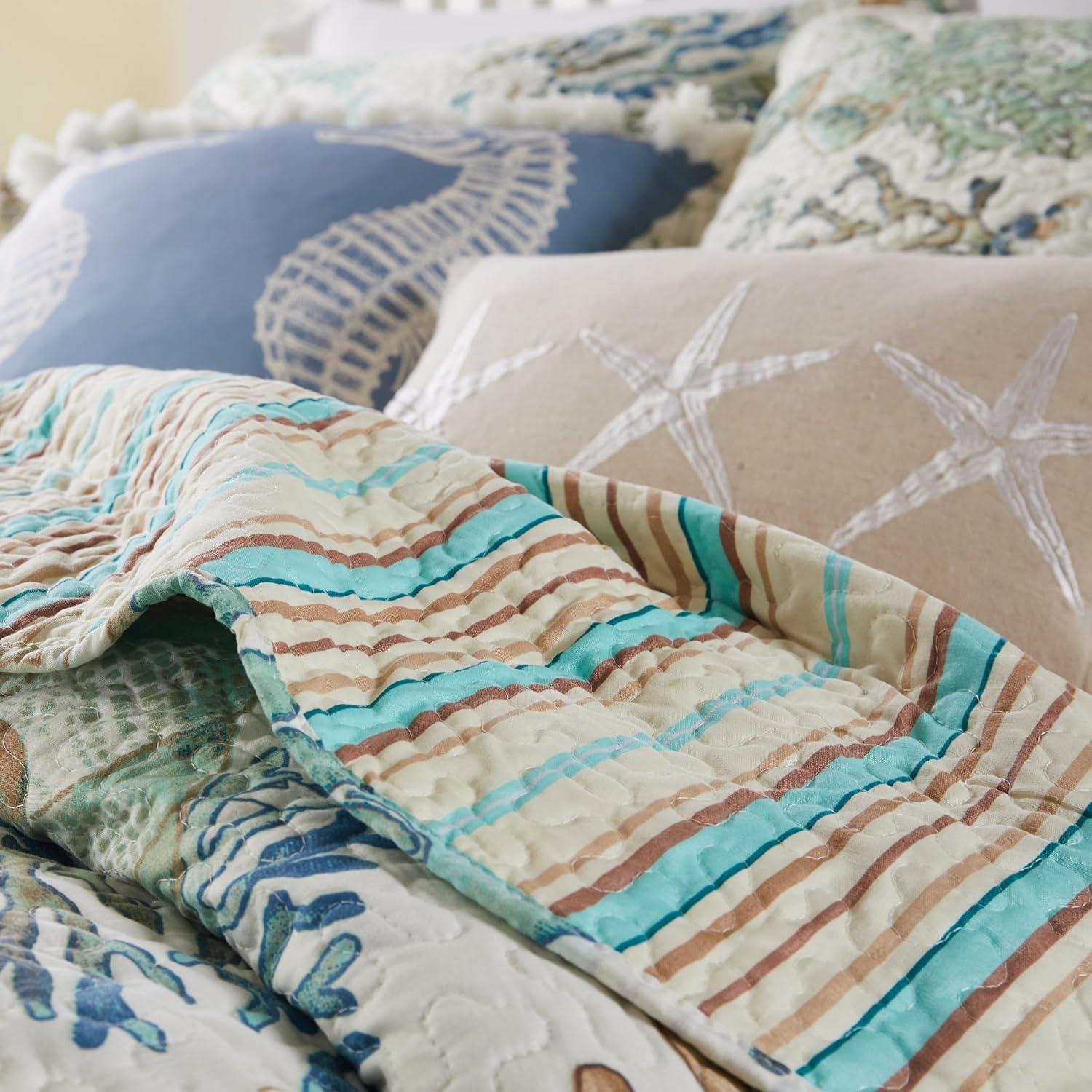 Atlantis Reversible Quilt Set with Throw Pillows