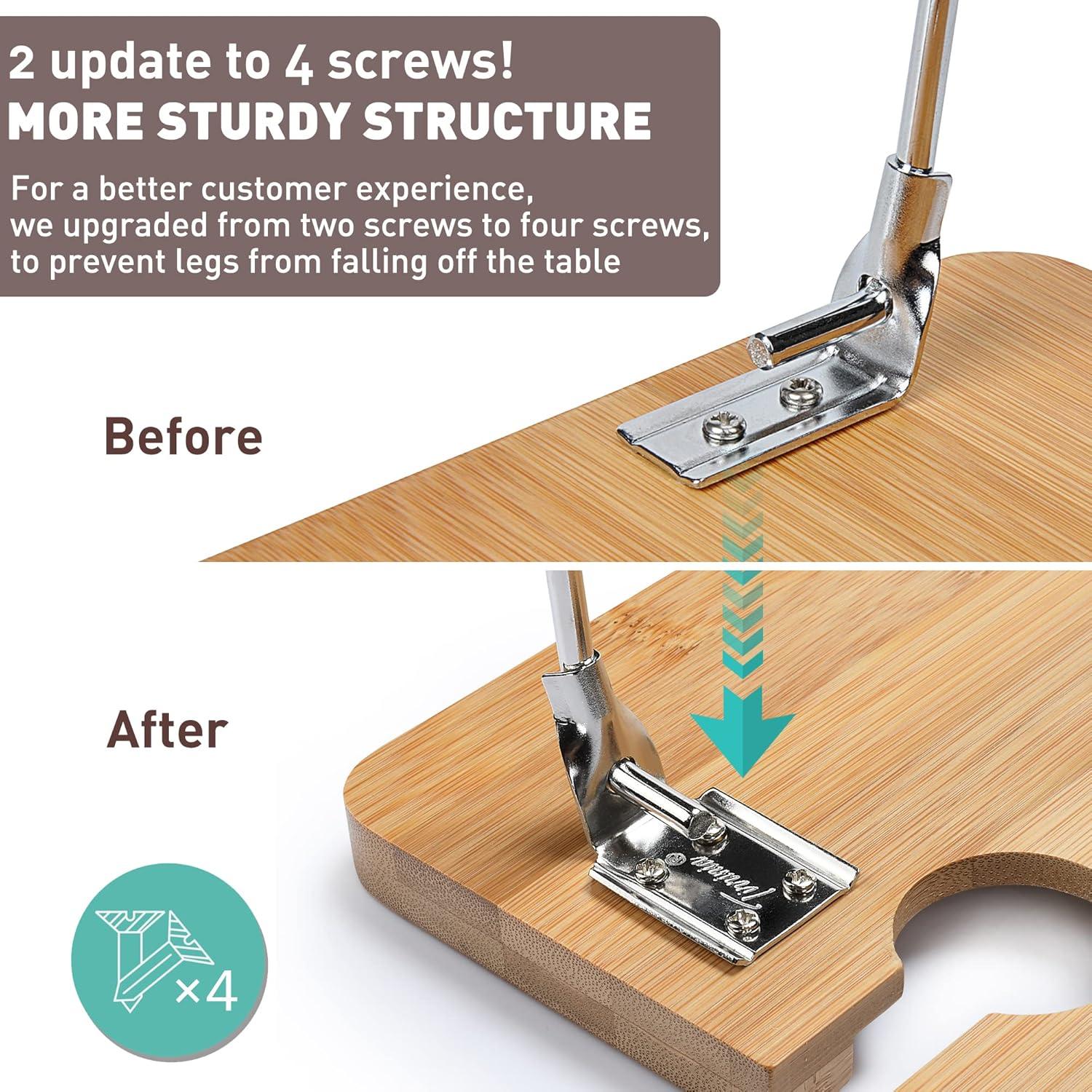Tirrinia Bamboo Wine Picnic Table, Ideal Wine Lover Gift, Large Folding Portable Outdoor Snack & Cheese Tray for Concerts at Park, Beach