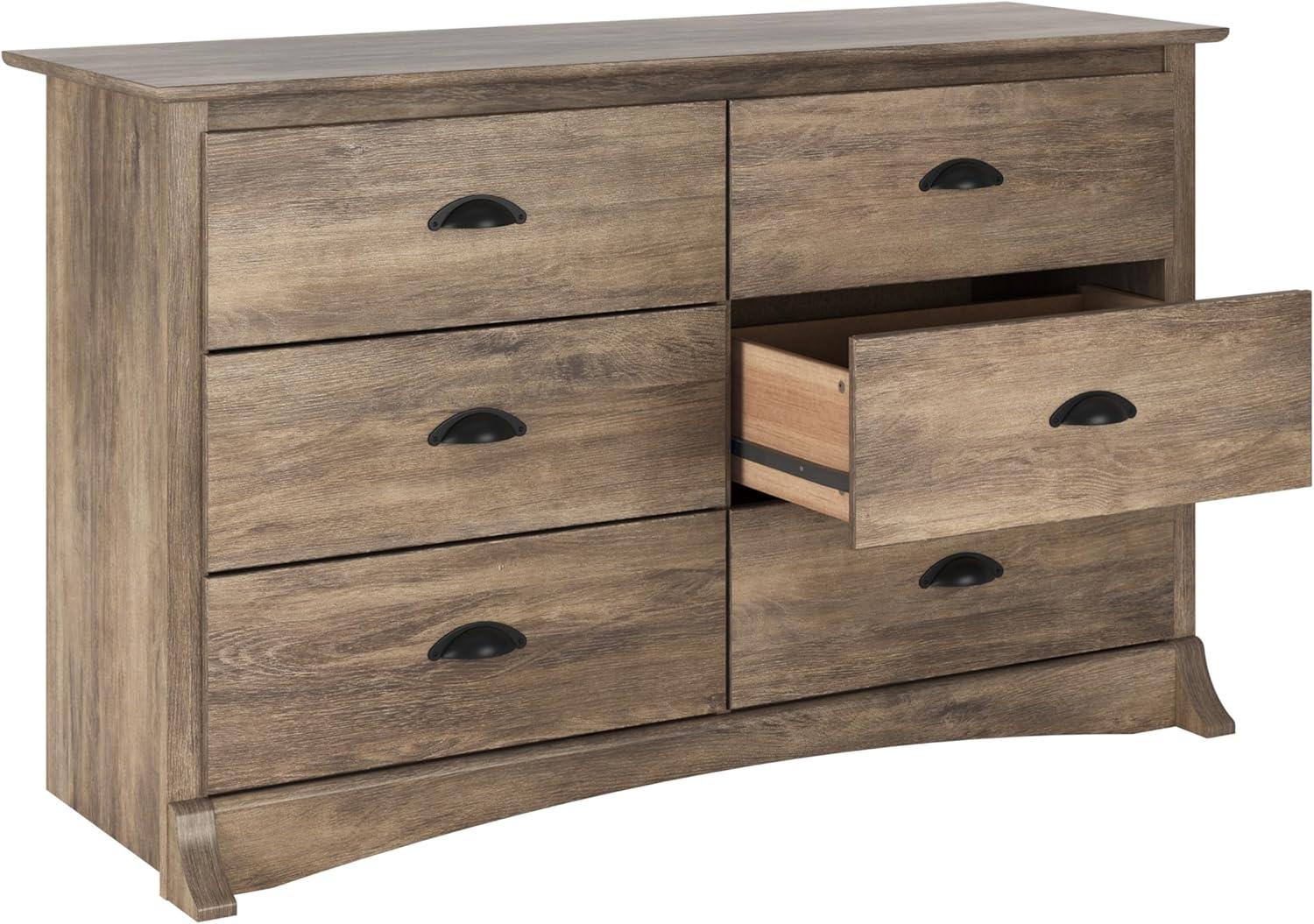 Salt Spring 6 Drawer Condo Dresser Drifted Gray - Prepac: Youthful Storage, Laminated Composite Wood