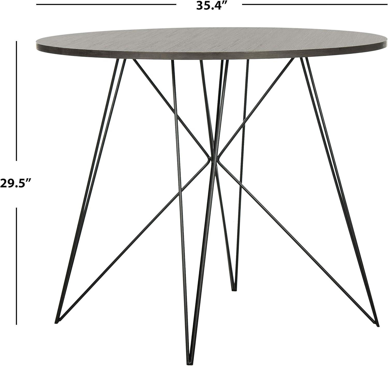 Contemporary Transitional 35" Round Dining Table in Dark Grey