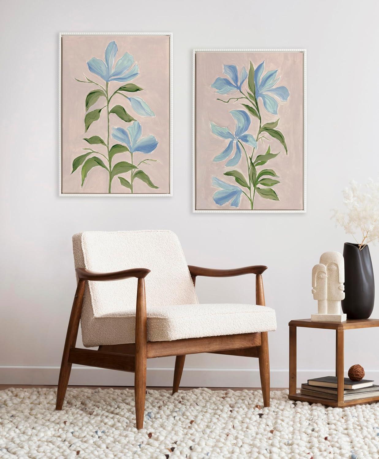 Kate & Laurel All Things Decor (Set of 2) 23"x33" Sylvie Beaded Elegant Spring II and III Framed Canvas Arts by Nikita Jariwala White