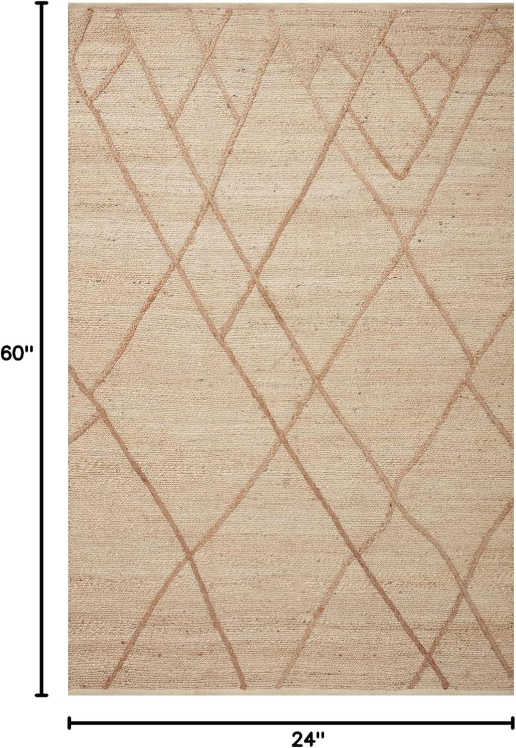 Loloi II Bodhi Collection BOD-01 Ivory / Natural, Geometric Area Rug 2'-0" x 5'-0"