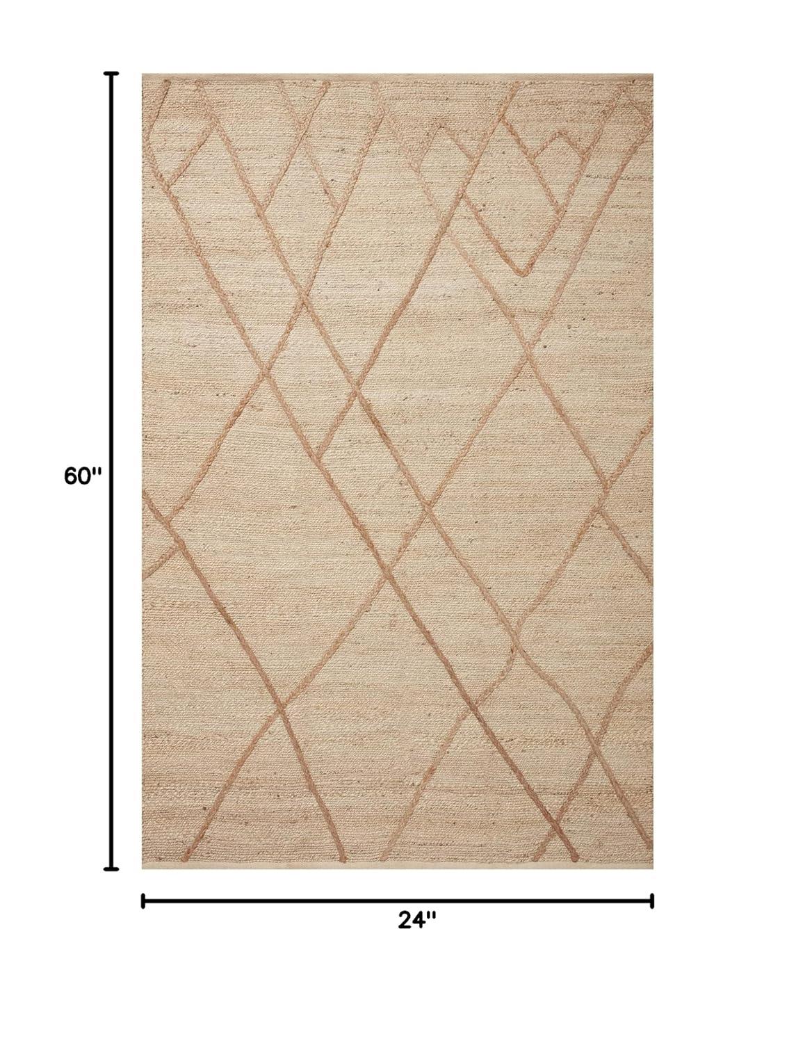 Loloi II Bodhi Collection BOD-01 Ivory / Natural, Geometric Area Rug 2'-0" x 5'-0"