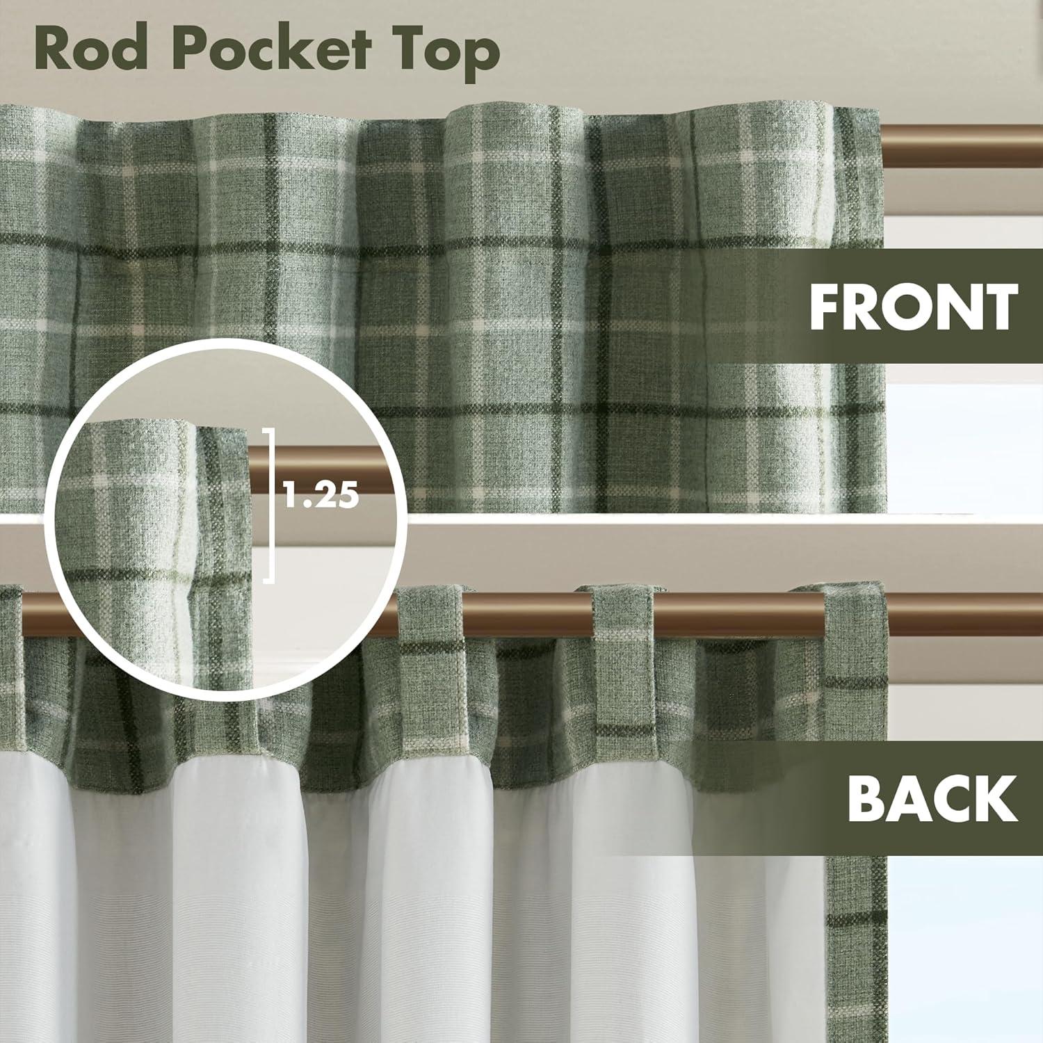 Anaheim Woven Plaid Room Darkening Thermal Fleece Lined Single Curtain Panel